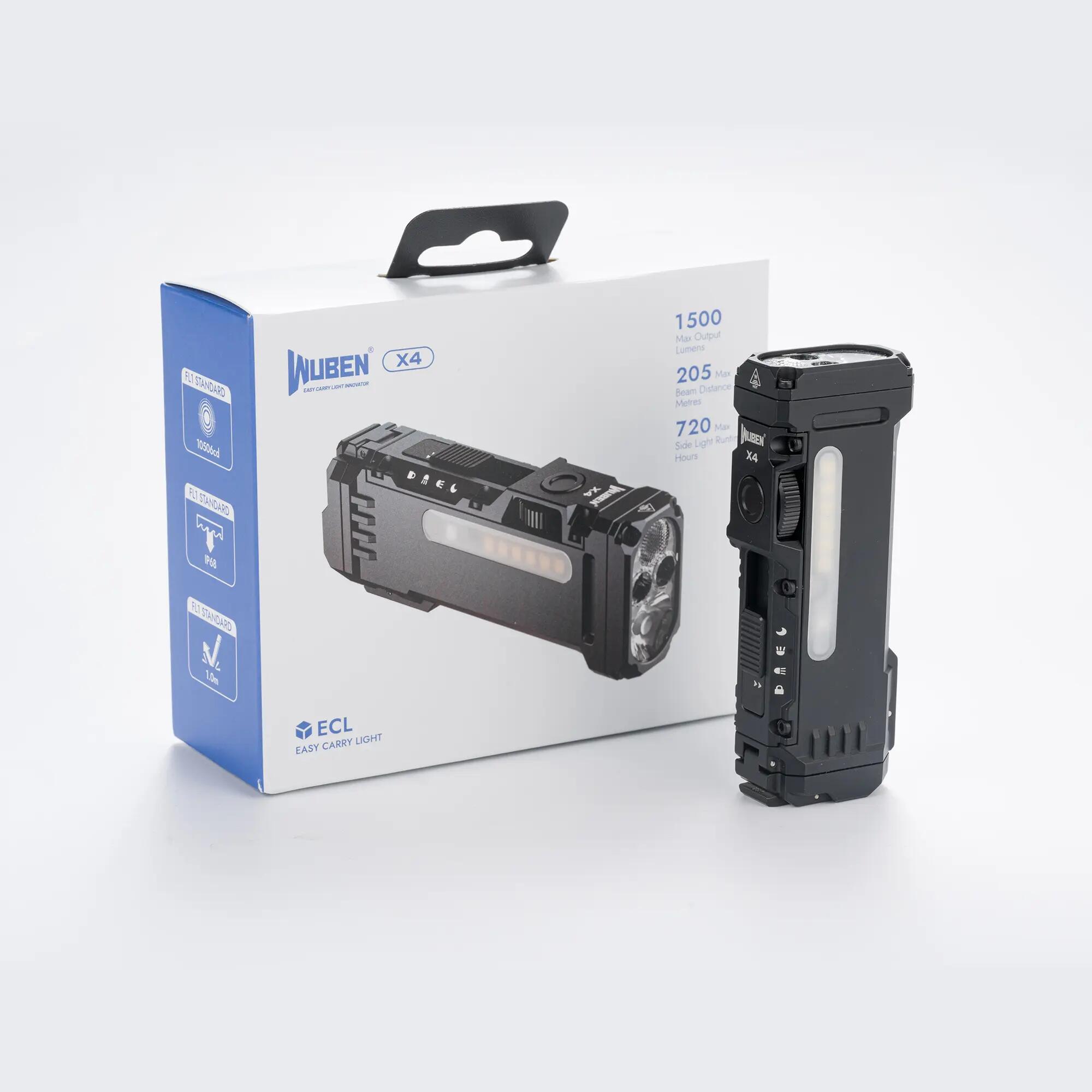 WUBEN X4 LED-Taschenlampe 1500 Lumen mit RGB-Seitenlicht und USB-C 3/11