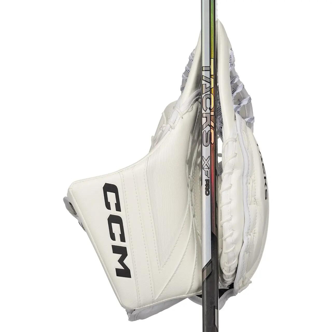 Gmtackseu Senior CCM Tacks Goalie Glove Biały/Biały/Biały/Biały REG 3/8