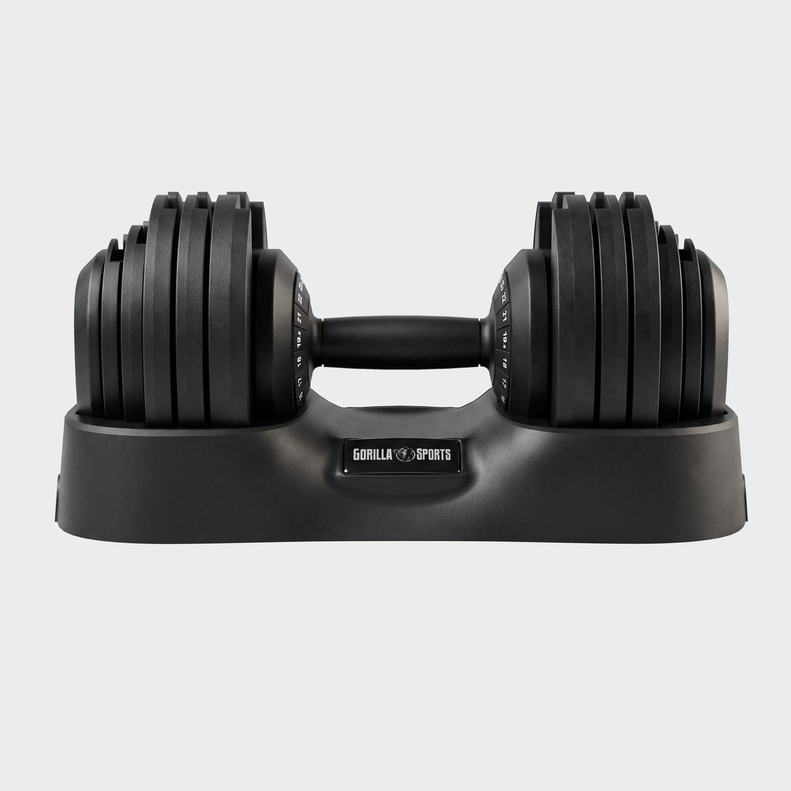 Haltère réglable 2,5 à 25 kg, 18 paliers, plateau de rangement inclus 5/7