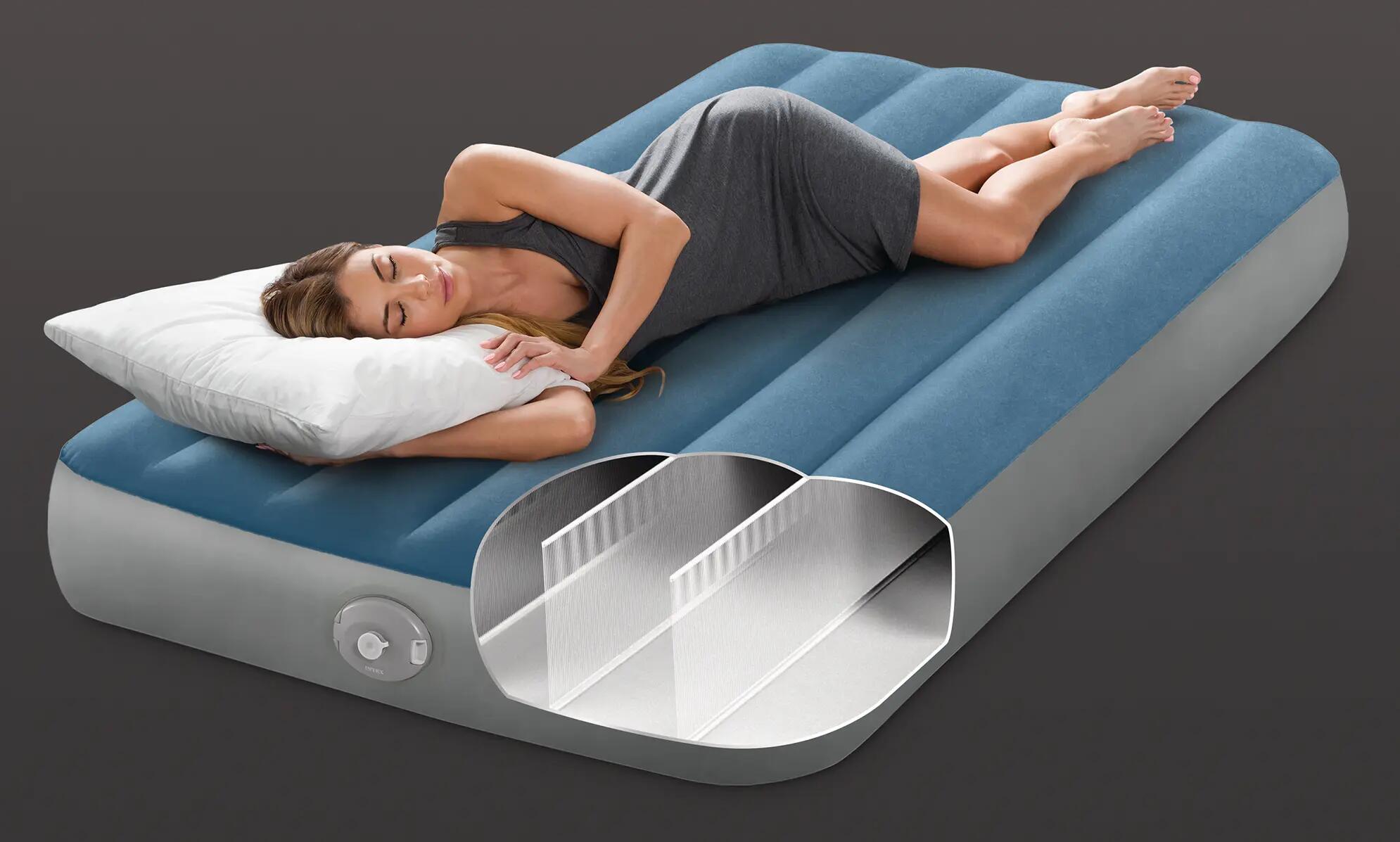 Intex 64187NP - Materasso Gonf Sing  Prestige Downy con Pompa, 99x191x25 4/5