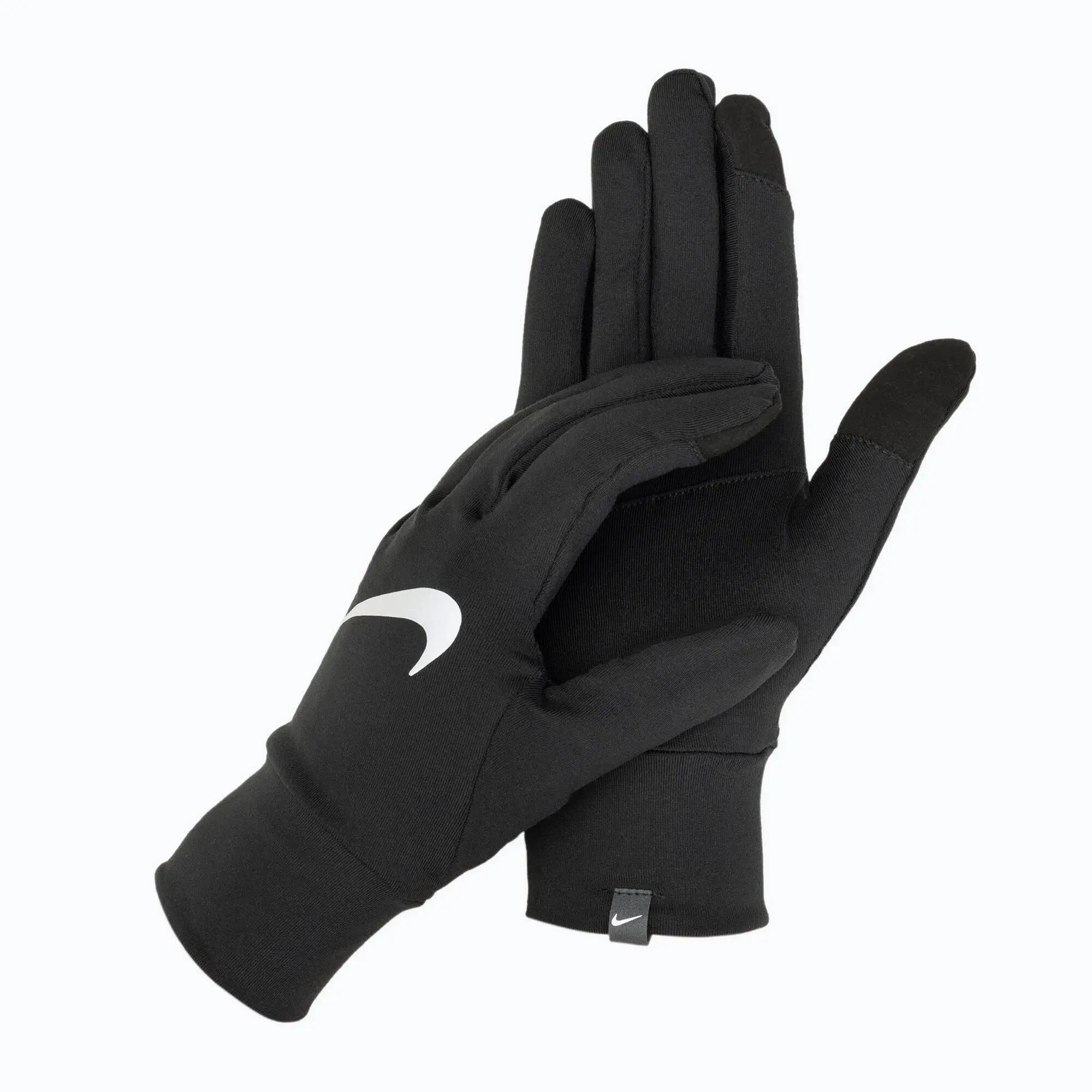 Uomo Guanti Sportivi Nike Accelerate Nero Argento 3/4