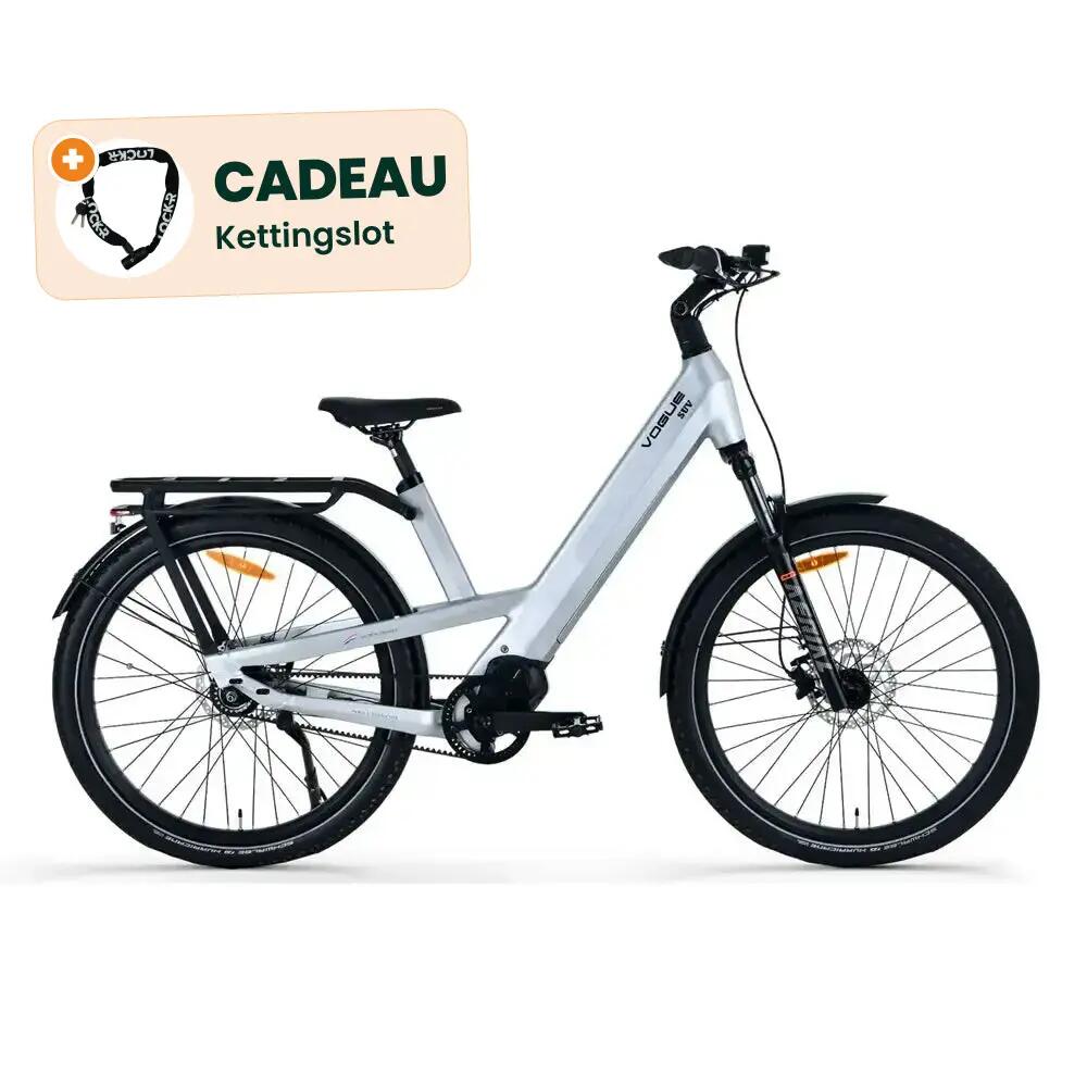 SUV - Elektrische Fiets - 28 inch - Matt Titanium Grey - Kettingslot cadeau 1/1