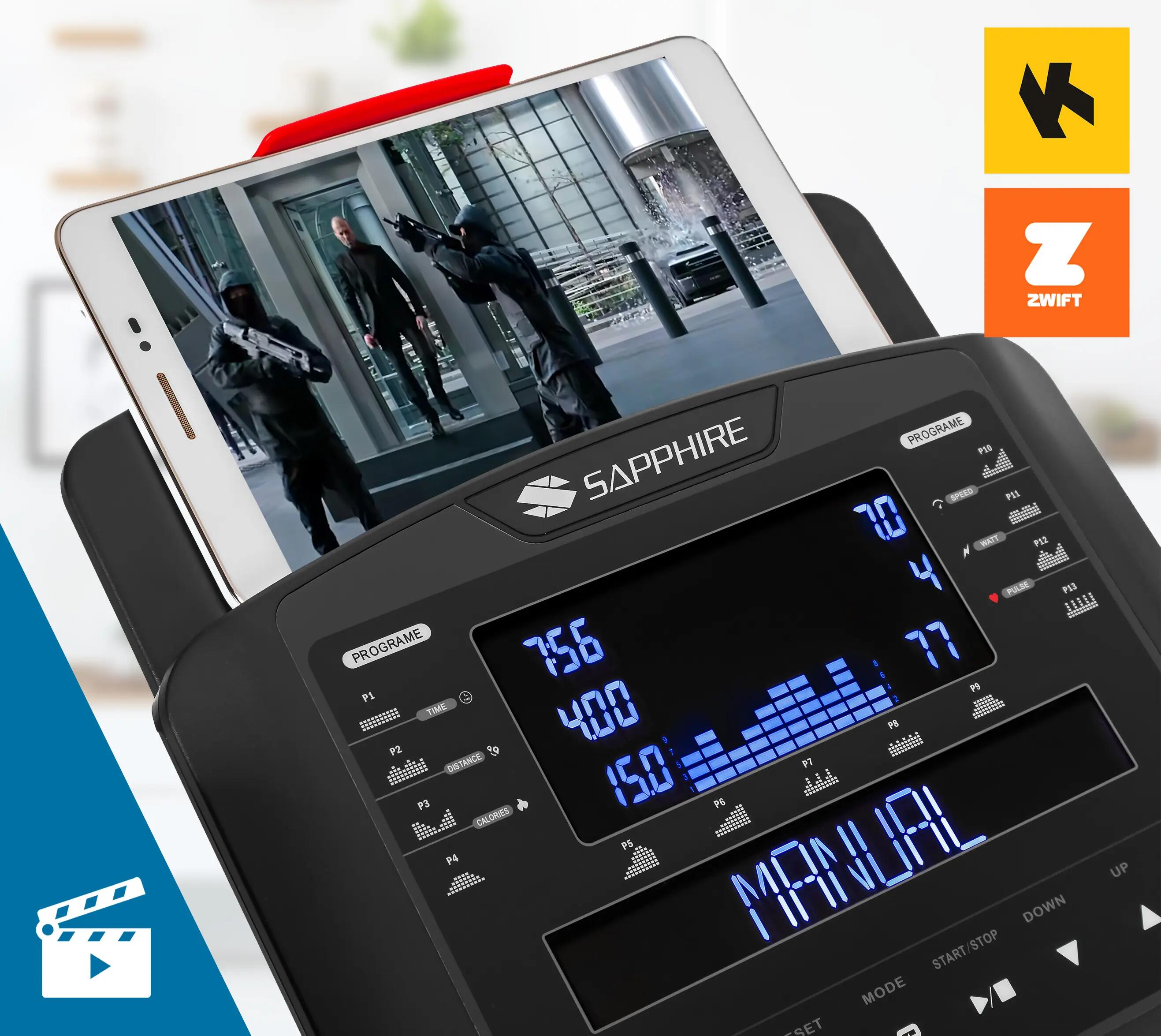 Rower elektromagnetyczny Sapphire SG-9050RB Sigma poziomy Bluetooth Aplikacje 10/14