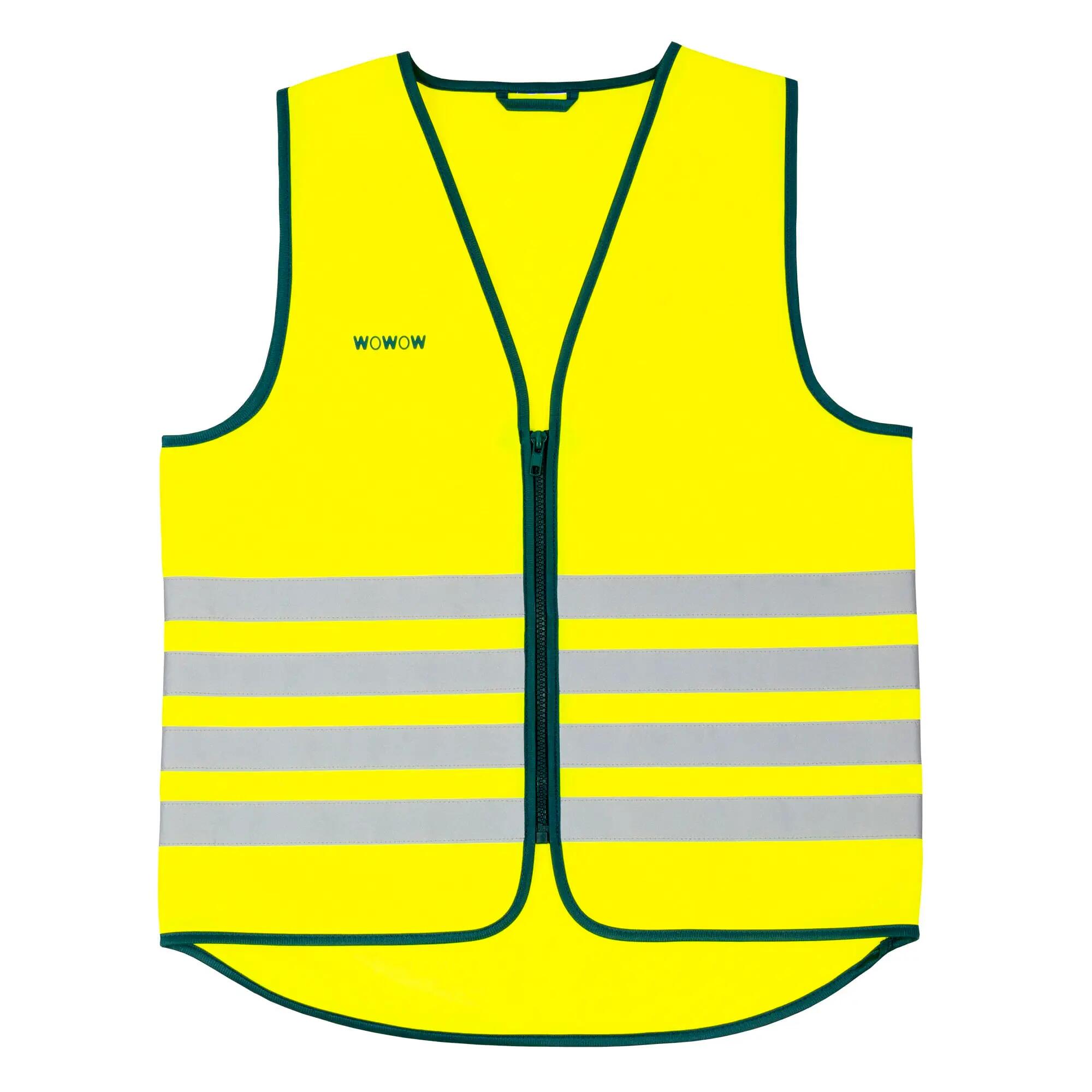 WOWOW - Heren Dames Geel Hi-Vis Reflecterend Fietsvest Verlengde Rug 1/5