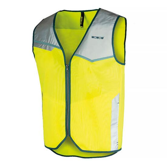 WOWOW - Gilet Cyclisme Homme Jaune Réfléchissant Haute Visibilité Poches