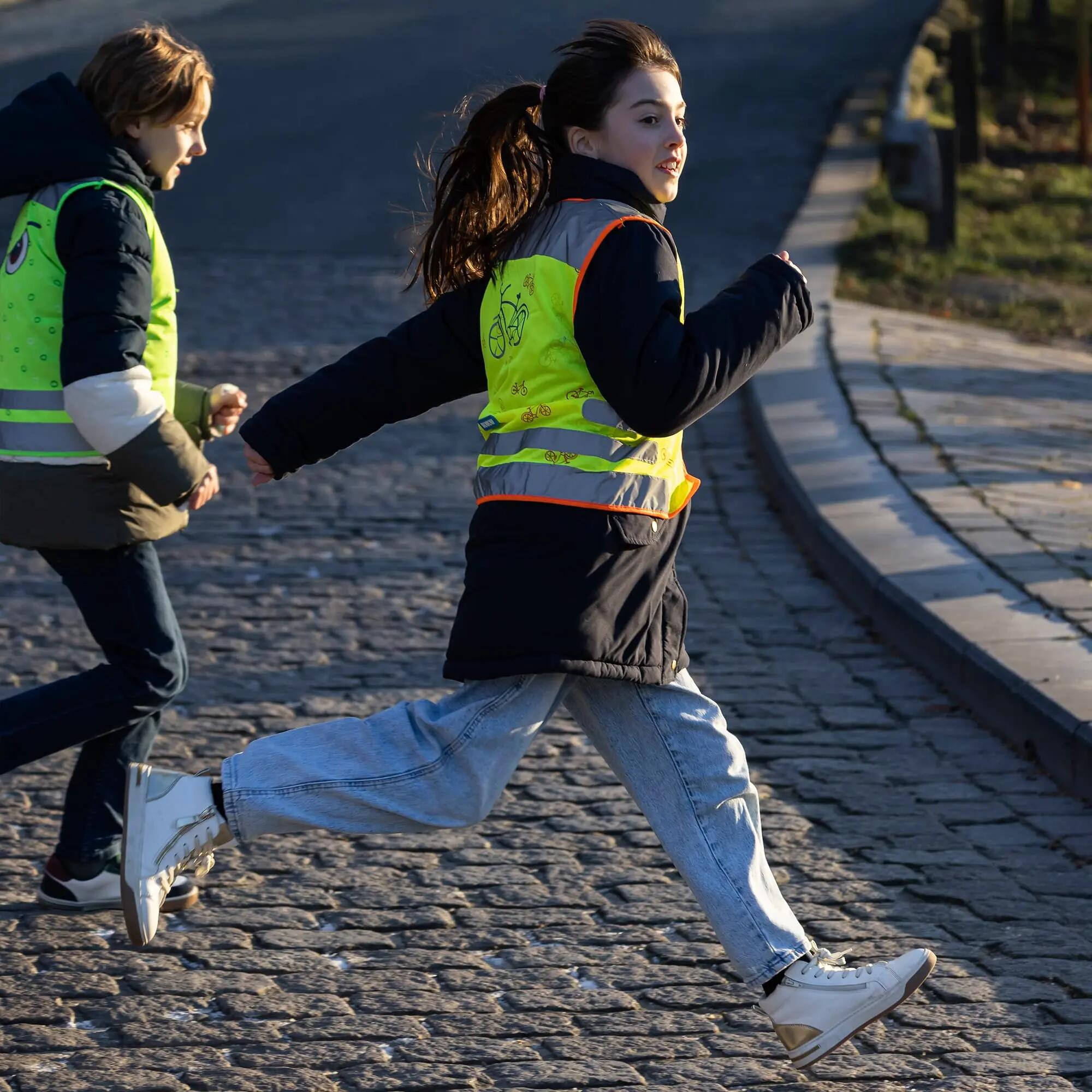 WOWOW - Chaleco niños reflectante amarillo colegio con bolsillos 5/7