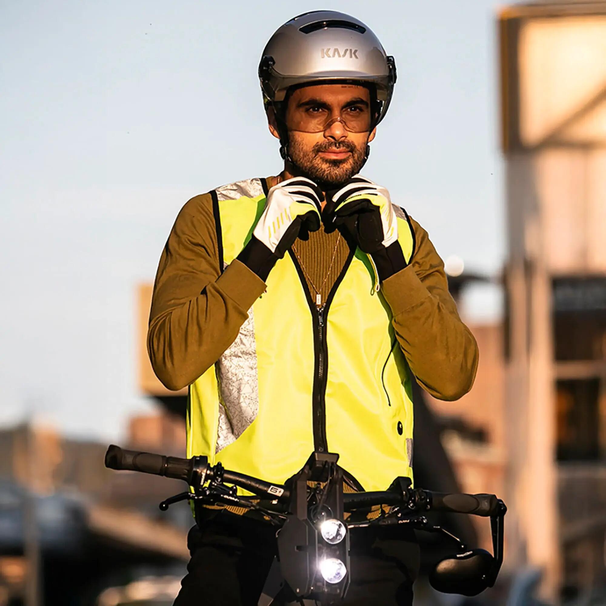 WOWOW - Heren Dames Geel Hi-Vis Reflecterend Fietsvest 5/5