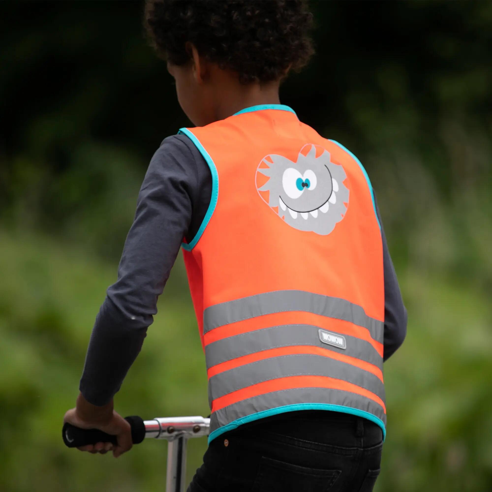 WOWOW - Kinderen Crazy Monster Rood Hi-Vis Reflecterend Outdoorvest 4/6