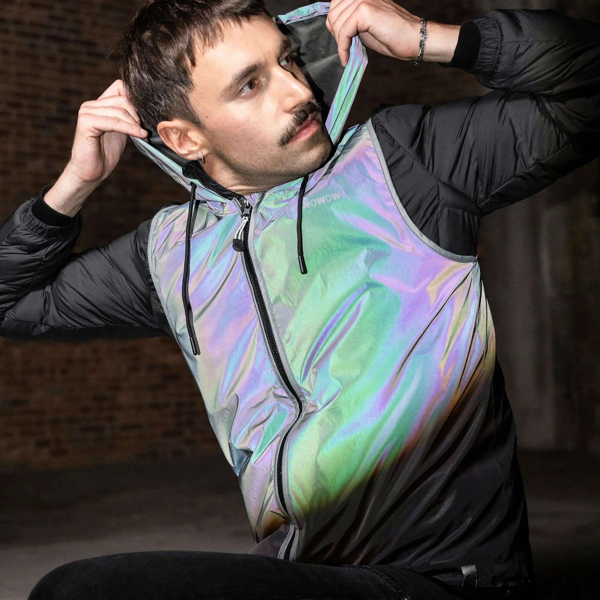 WOWOW - Heren Dames Lumeo Rainbow Volledig Reflecterend Fietsvest 4/5