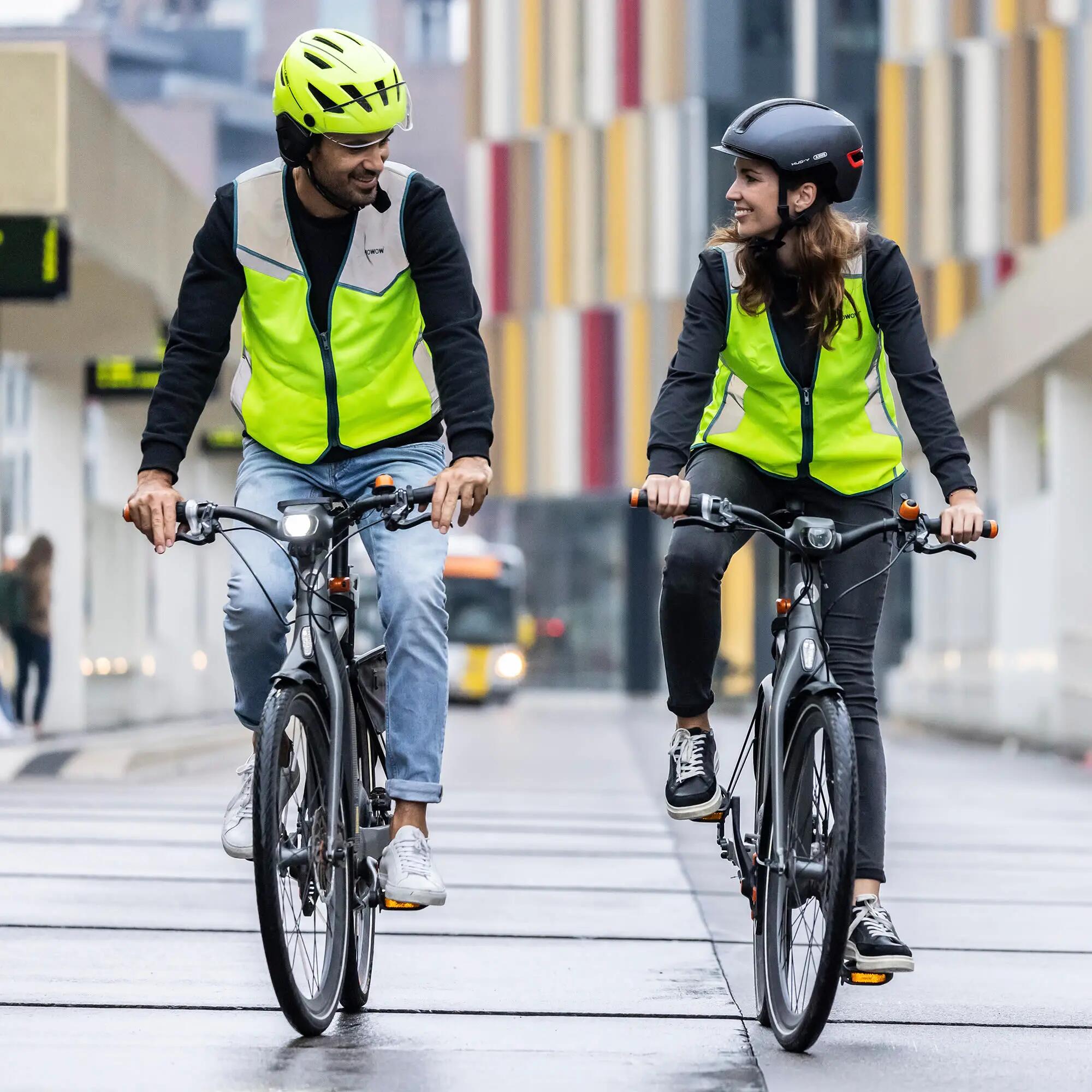 WOWOW - Gilet Ciclismo Uomo Riflettente Alta Visibilità con Tasche 3/5