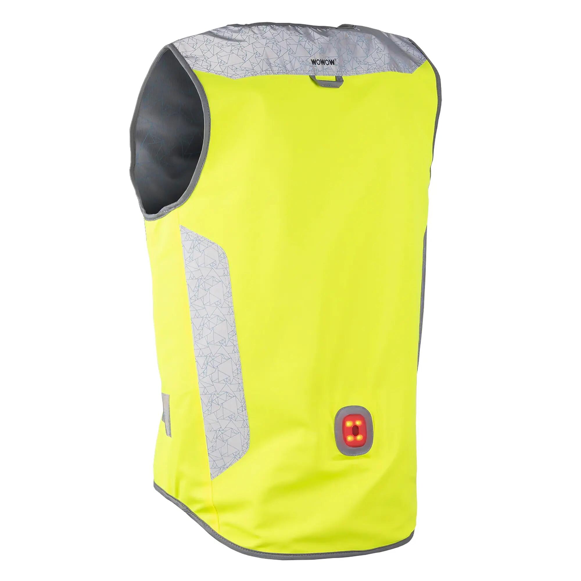 WOWOW - Heren Dames Geel Hi-Vis Reflecterend Fietsvest 2/5