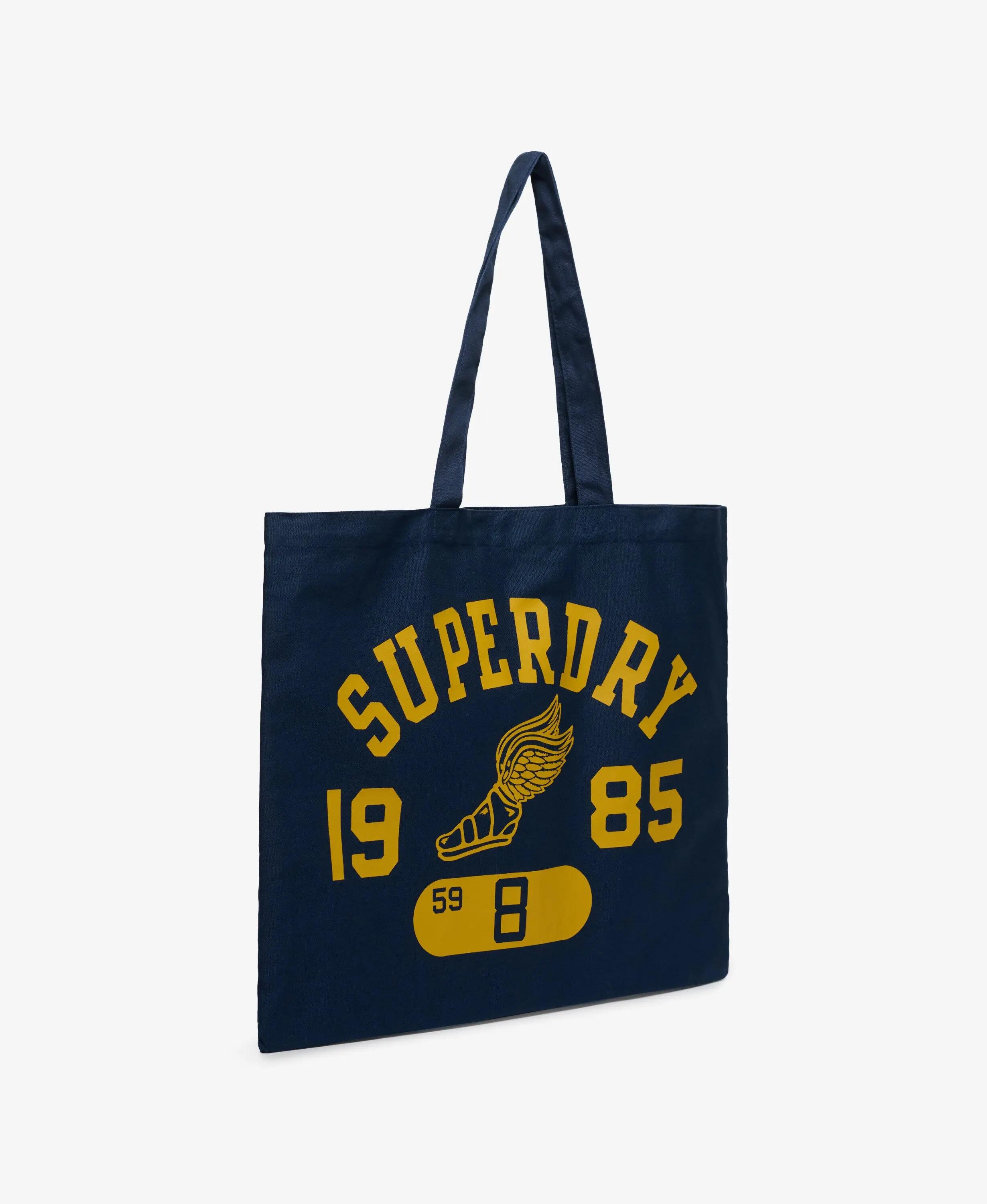 superdry Tote em 100% algodão com grande estampado – Richest Navy/Autumn Mustard 2/5