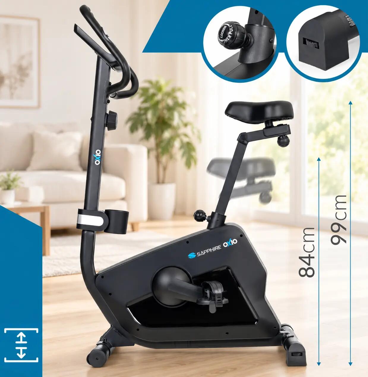 Rower stacjonarny magnetyczny Sapphire SG-8500B Oxio koło 10kg pomiar pulsu 2/14