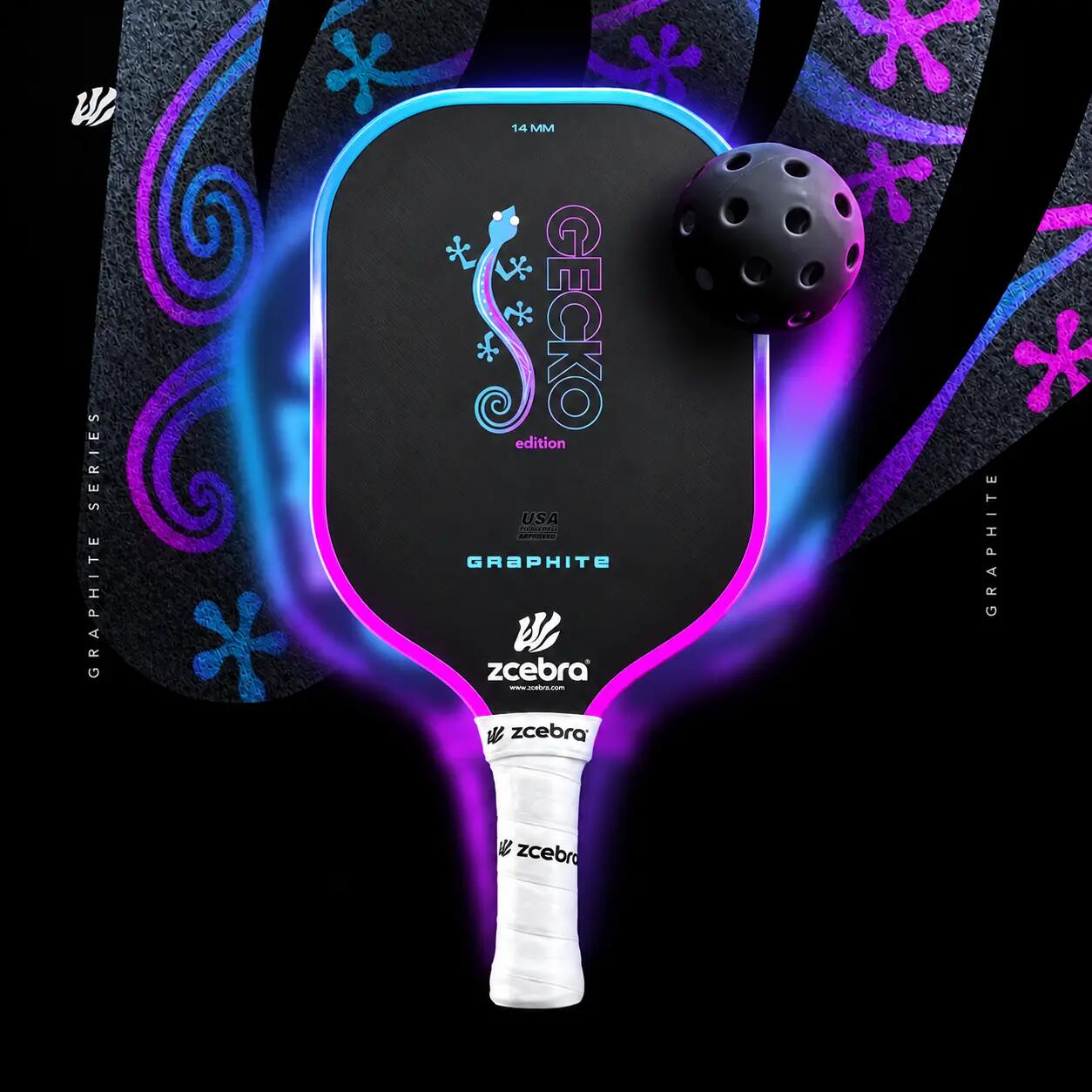 Raquette de pickleball Zcebra Graphite gecko bleu 5/5