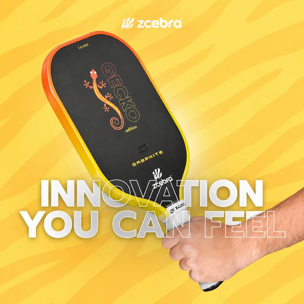 Raquette de Pickleball JAUNE de la série Graphite de Zcebra 4/7