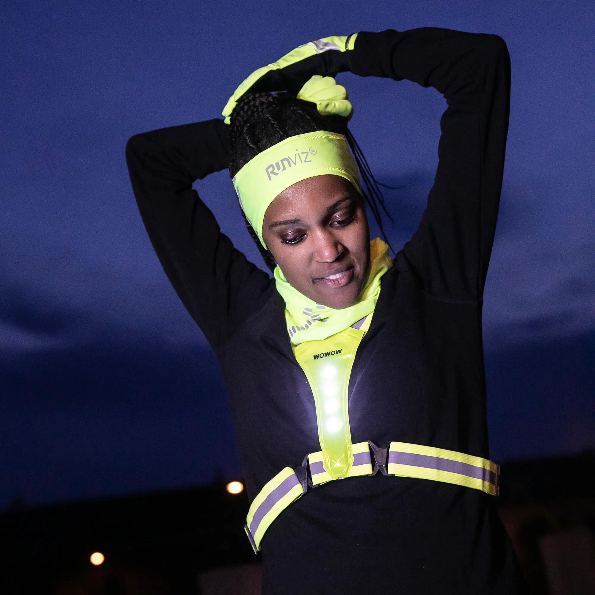 WOWOW - Bandeau Running Réfléchissant Chaud Haute Visibilité Homme Femme 4/5