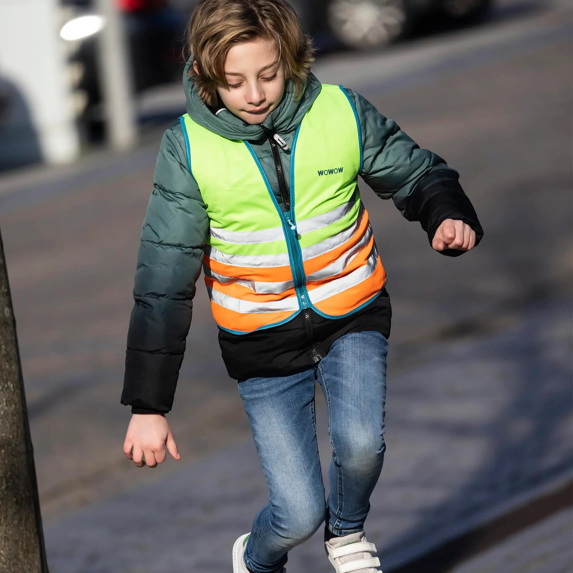 WOWOW - Chaleco Wasabi niños reflectante verde running caminar 3/5