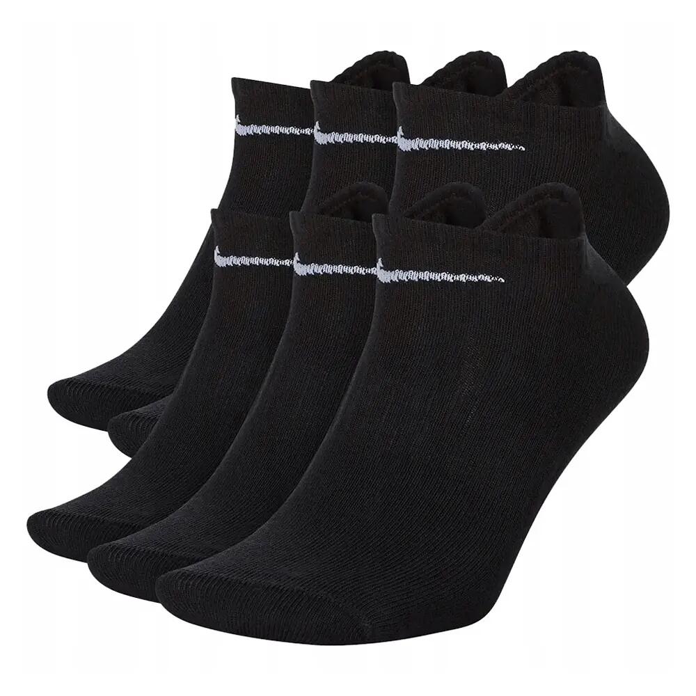 Mens Lightweight Everyday NoShow Socks (Pack of 6) (Black)