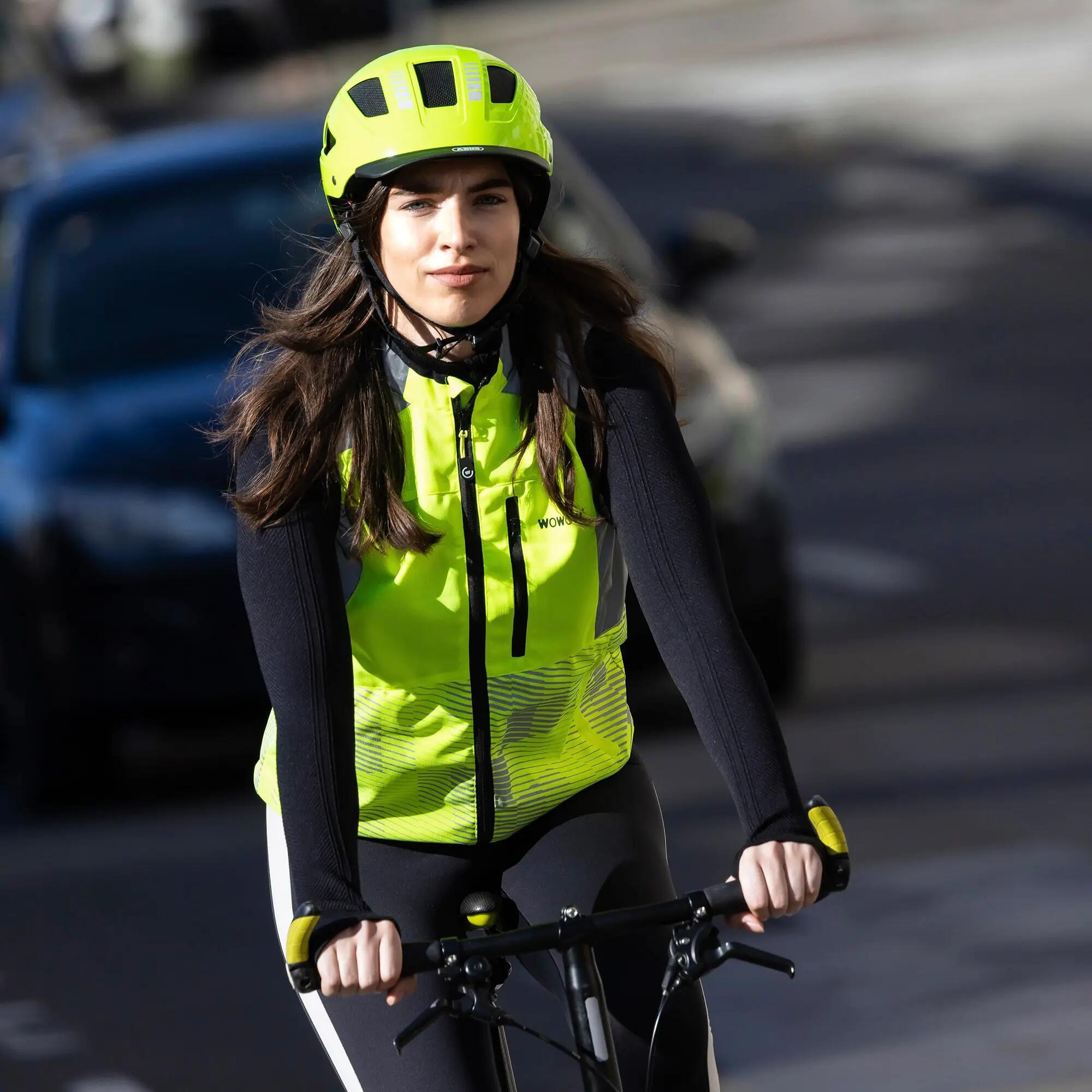 WOWOW - Chaleco ciclismo hombre mujer reflectante de malla amarillo 5/5