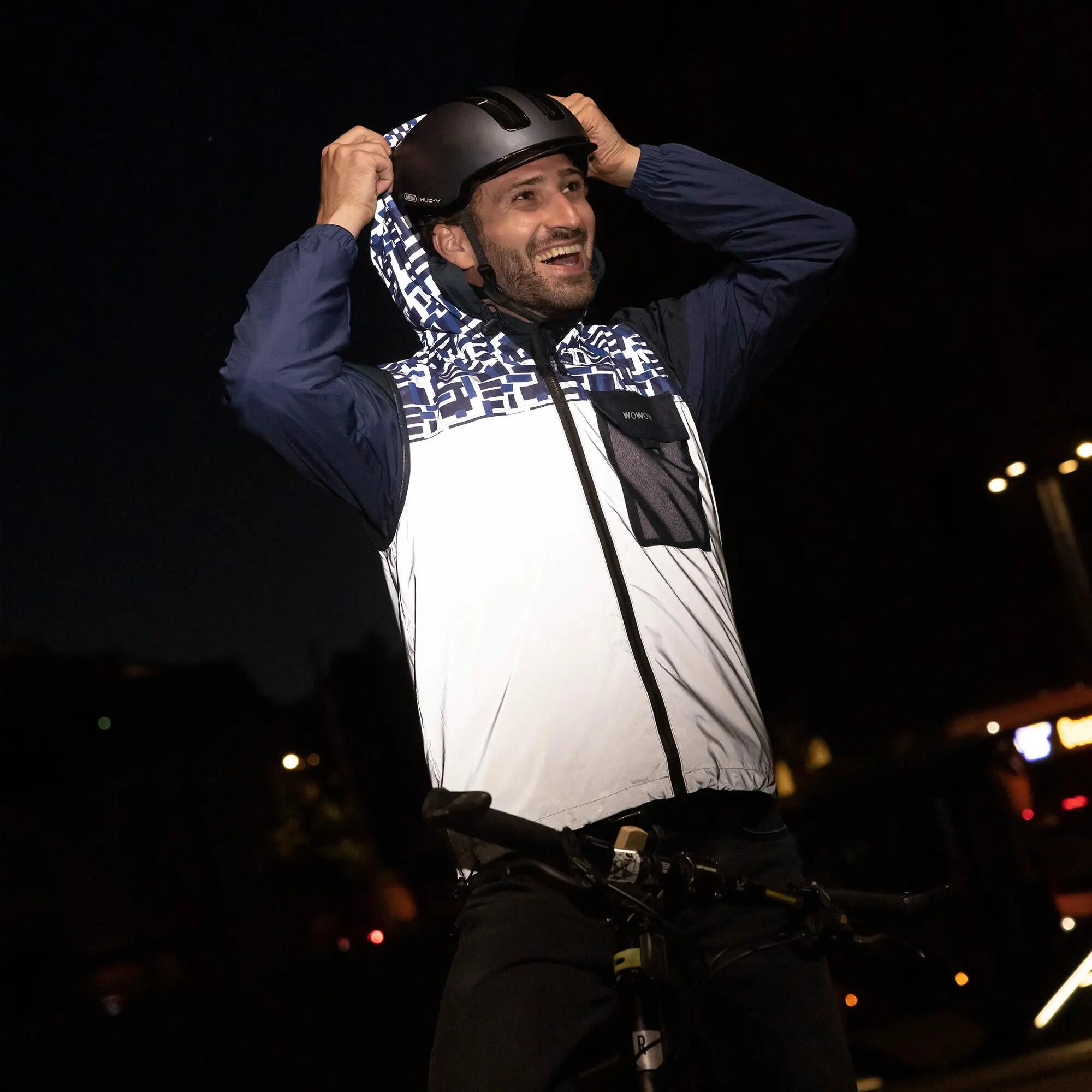 WOWOW - Gilet Cyclisme Coupe-Vent Entièrement Réfléchissant Homme Femme 4/5