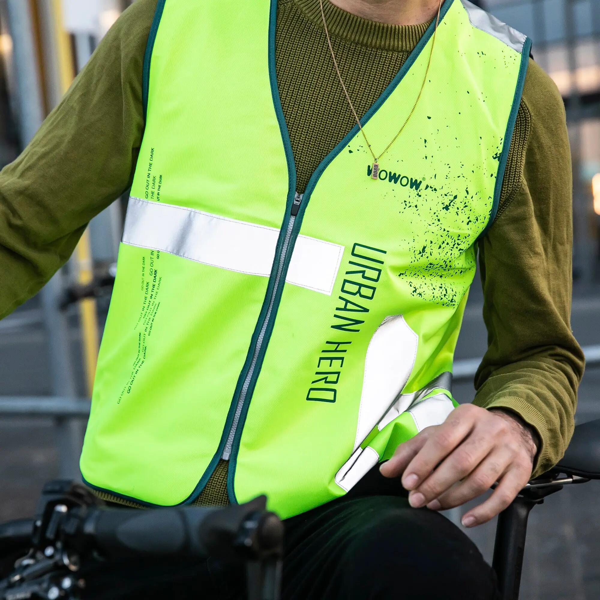 WOWOW - Unisex Urban Hero žlutá reflexní cyklistická vesta 5/5