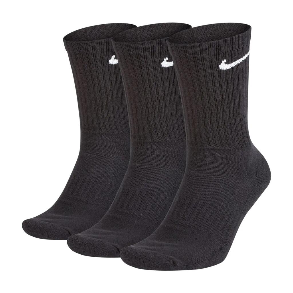 Unisex Adult Cushioned Everyday Socks (Pack of 3) (Black)