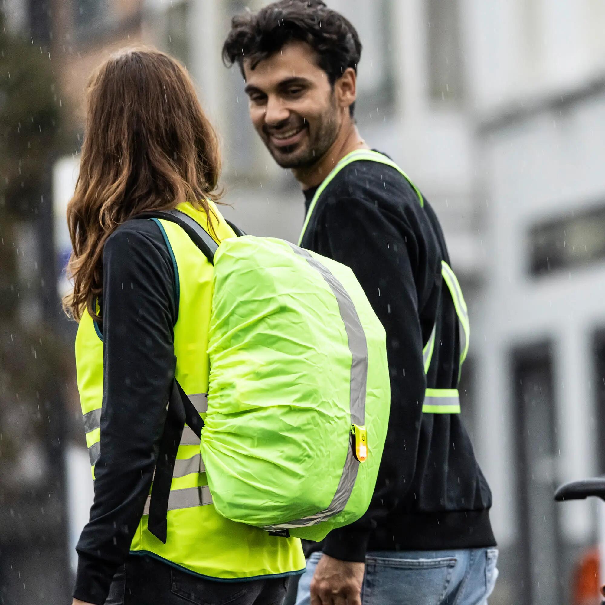 WOWOW - Housse Sac à Dos Jaune Imperméable Haute Visibilité Pliable 20-25L 5/5