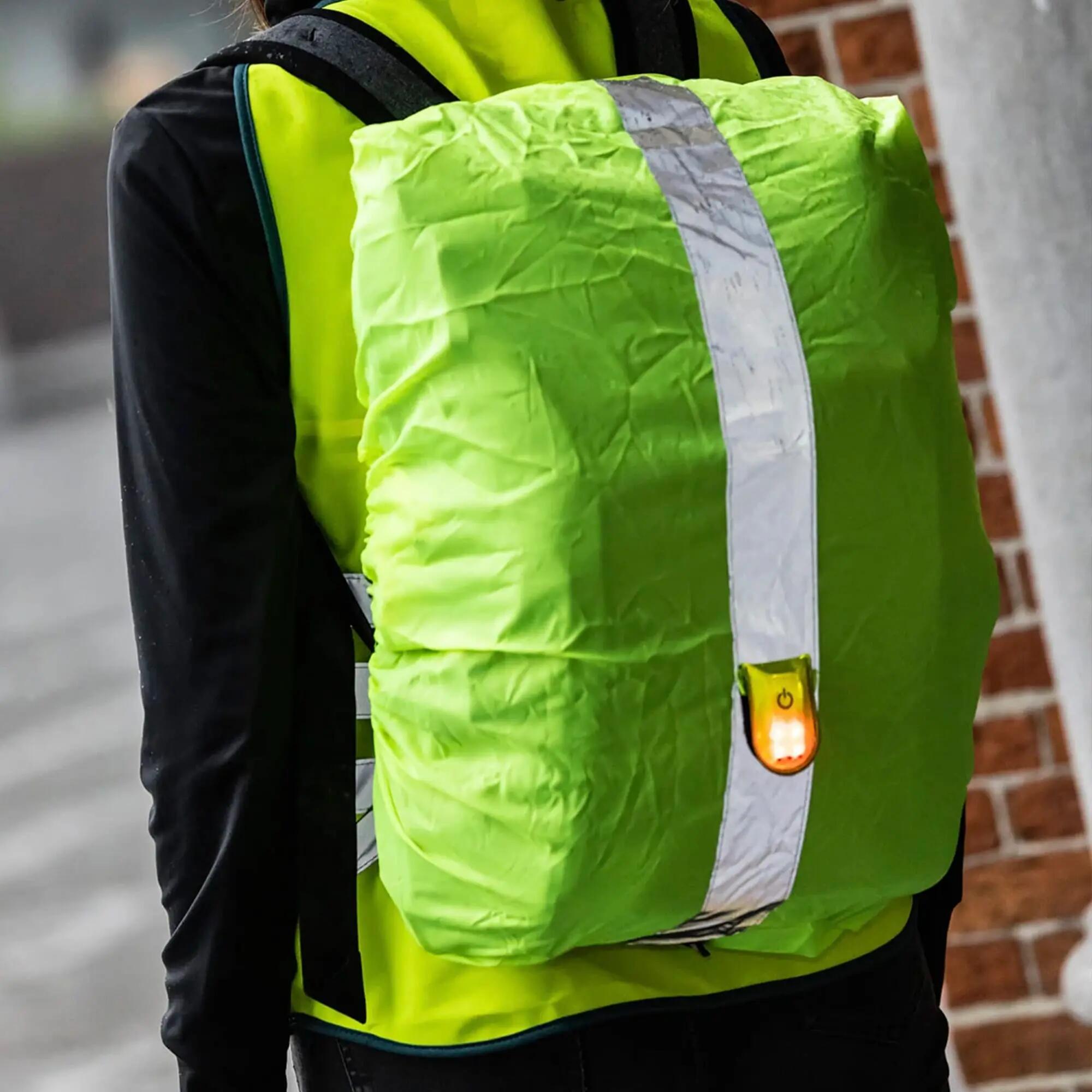 WOWOW - Housse Sac à Dos Jaune Imperméable Haute Visibilité Pliable 20-25L 4/5