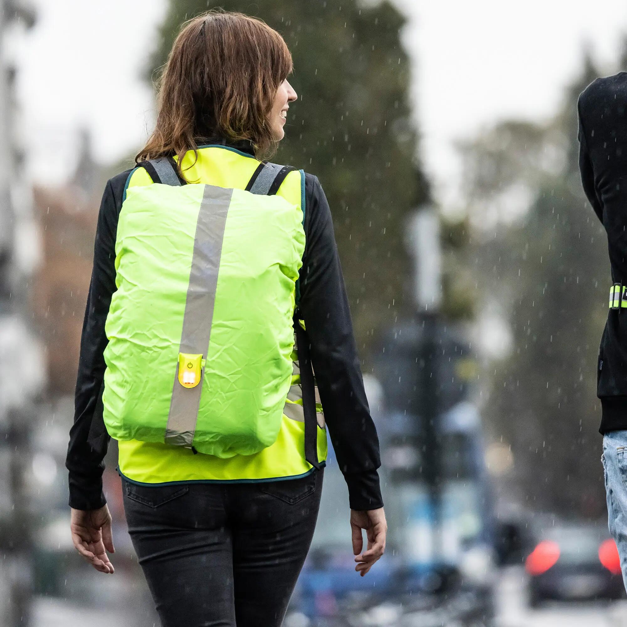 WOWOW - Housse Sac à Dos Jaune Imperméable Haute Visibilité Pliable 20-25L 3/5
