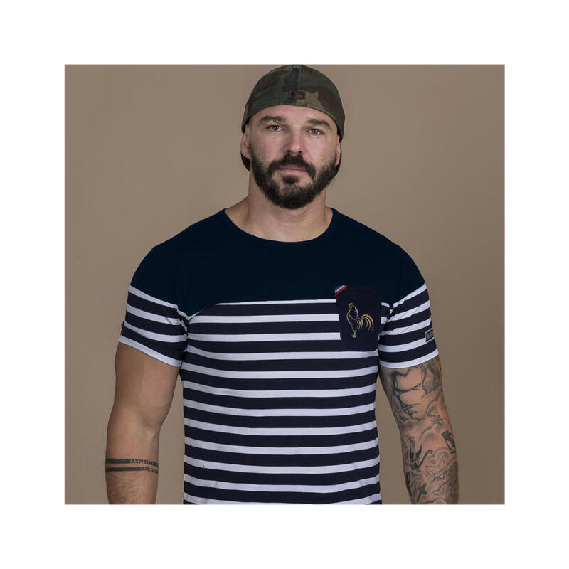 T-shirt manches courtes de rugby homme Marinière - La classique
