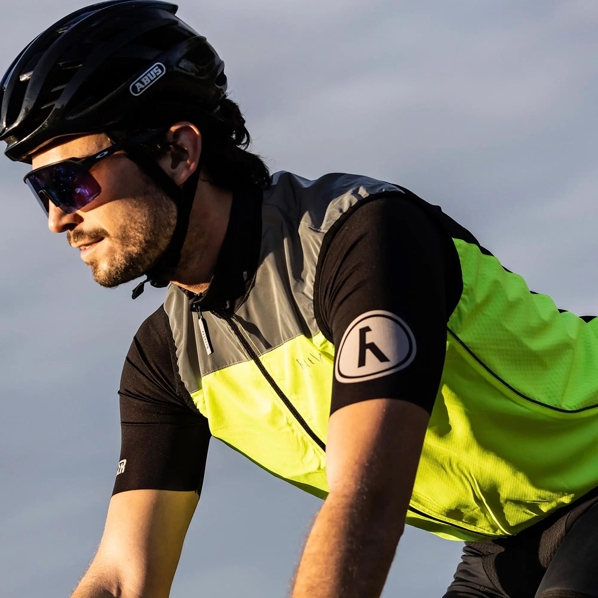 WOWOW - Veste Cyclisme Jaune Haute Visibilité Coupe-Vent Réfléchissante 5/5