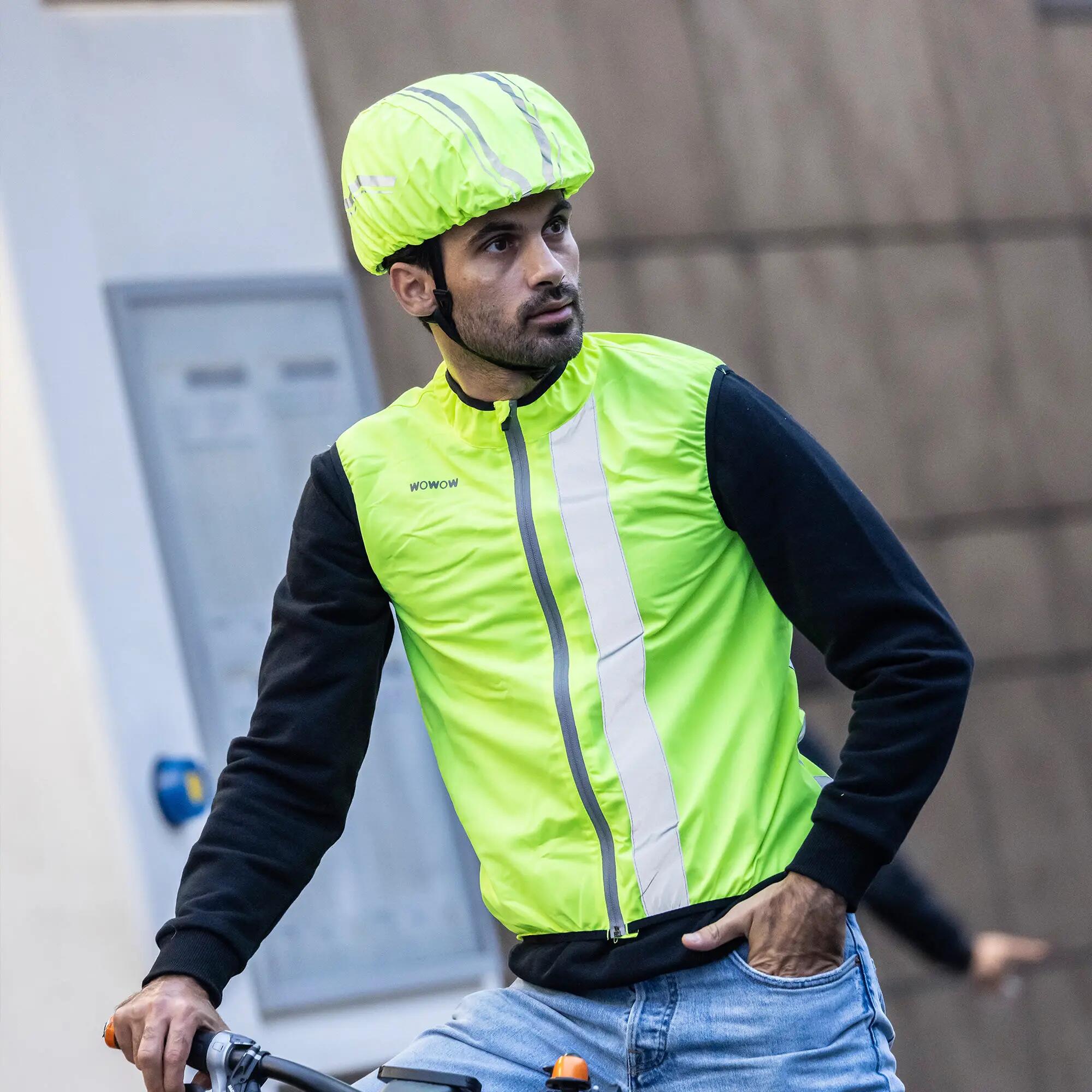 WOWOW - Maverick Herren Damen Gelbe Reflektierende Fahrradweste 4/5