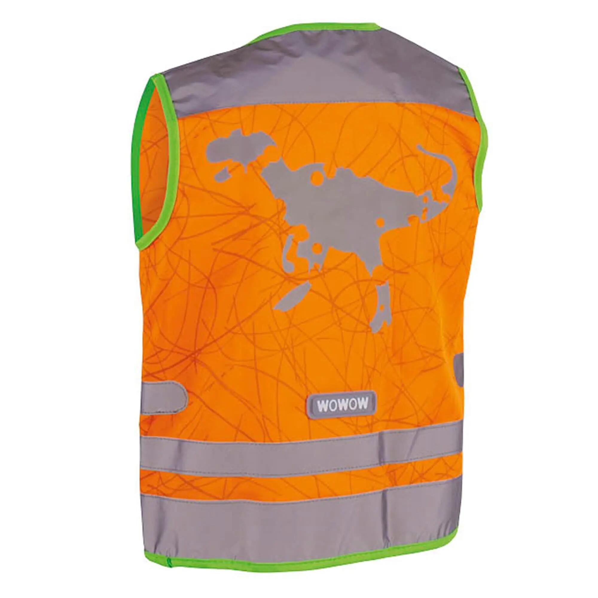 WOWOW - Chaleco niños reflectante naranja colegio con bolsillos 2/7