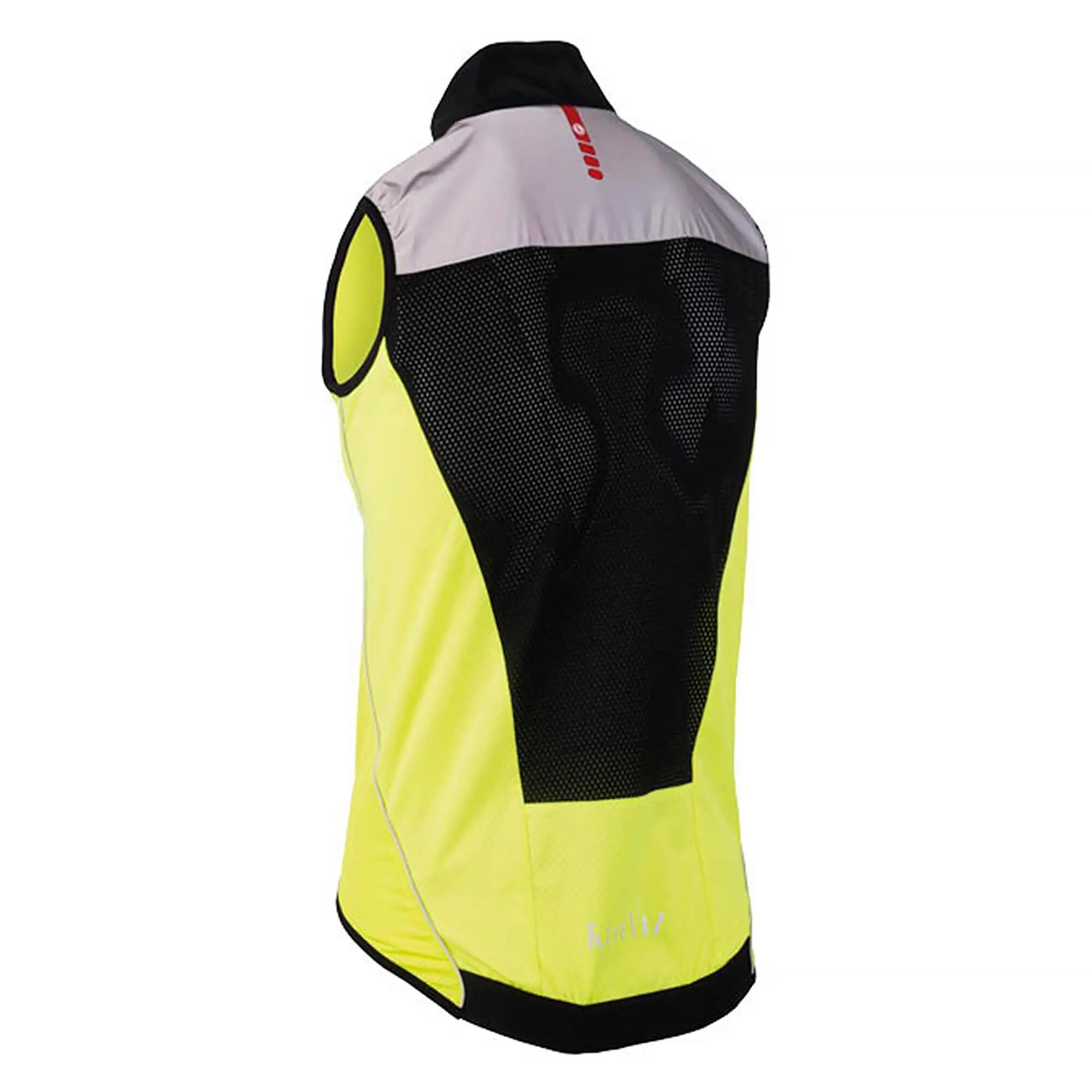 WOWOW - Veste Cyclisme Jaune Haute Visibilité Coupe-Vent Réfléchissante 2/5