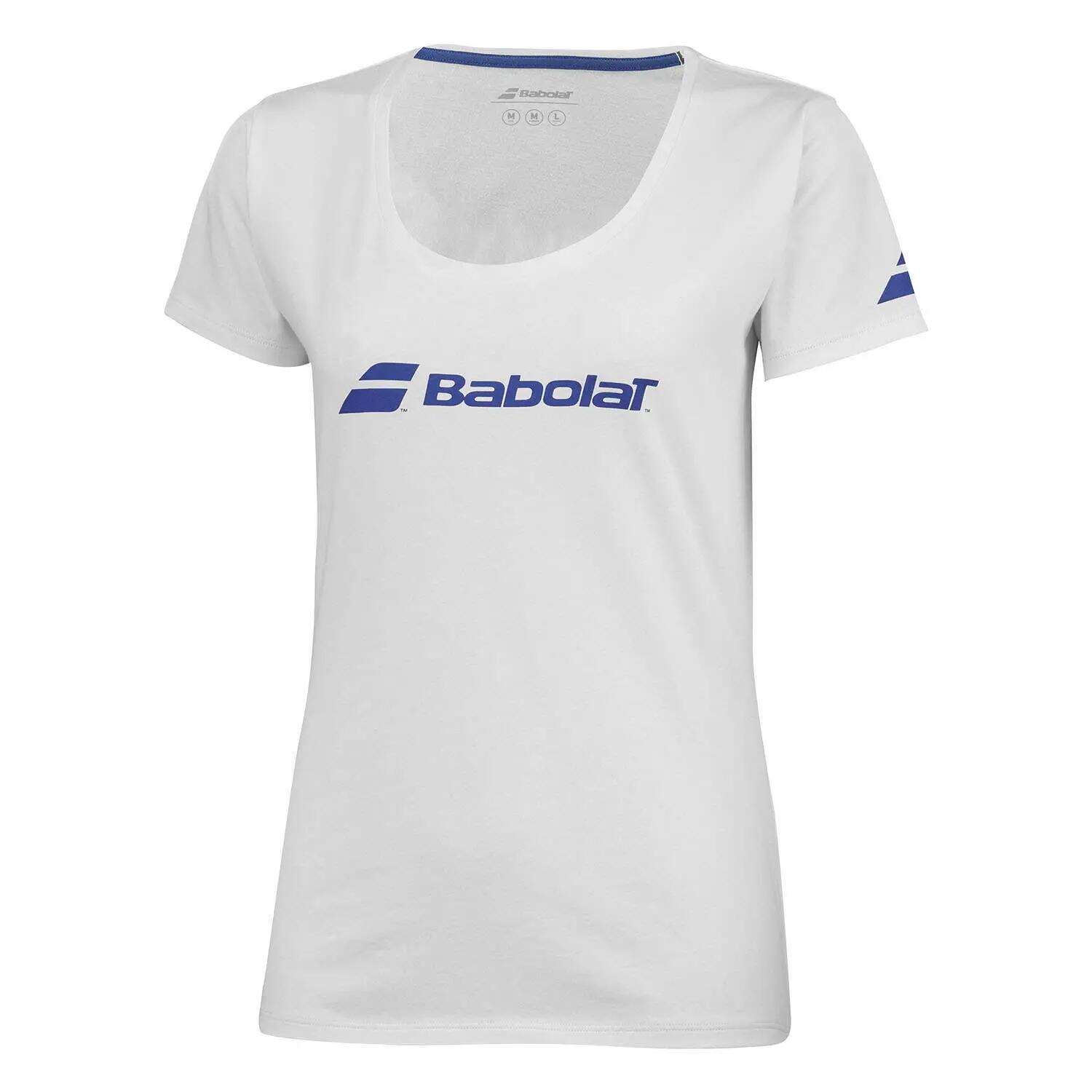 Camiseta Babolat Exercise Blanco Azul Junior 1/5