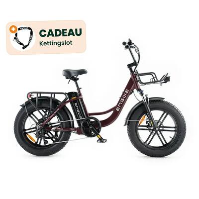 L20 boost - elektrische fatbike - 20 inch - rood - kettingslot cadeau