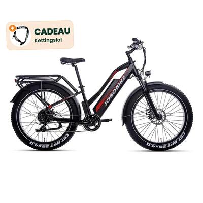 Robin st - elektrische fatbike - 26 inch - zwart - kettingslot cadeau