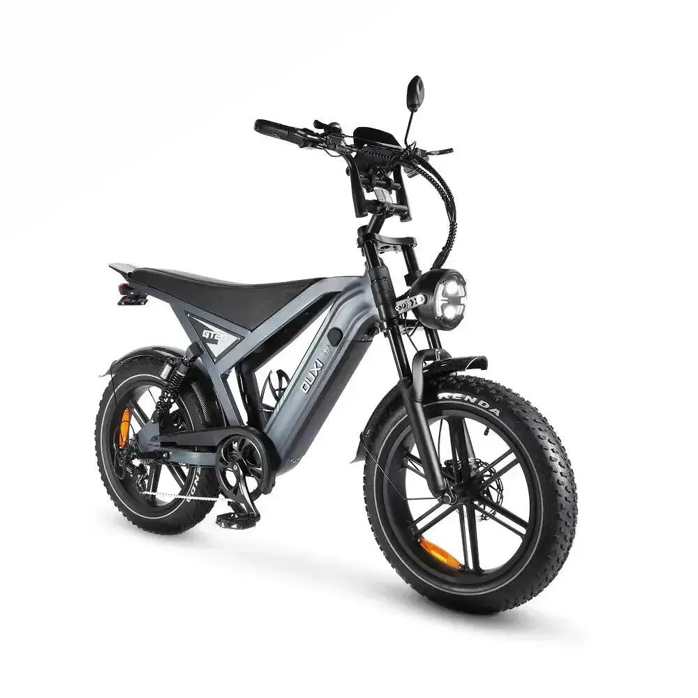 GT20 - Elektrische Fatbike - 20 inch - 250W motor - Grijs - Kettingslot cadeau 3/4