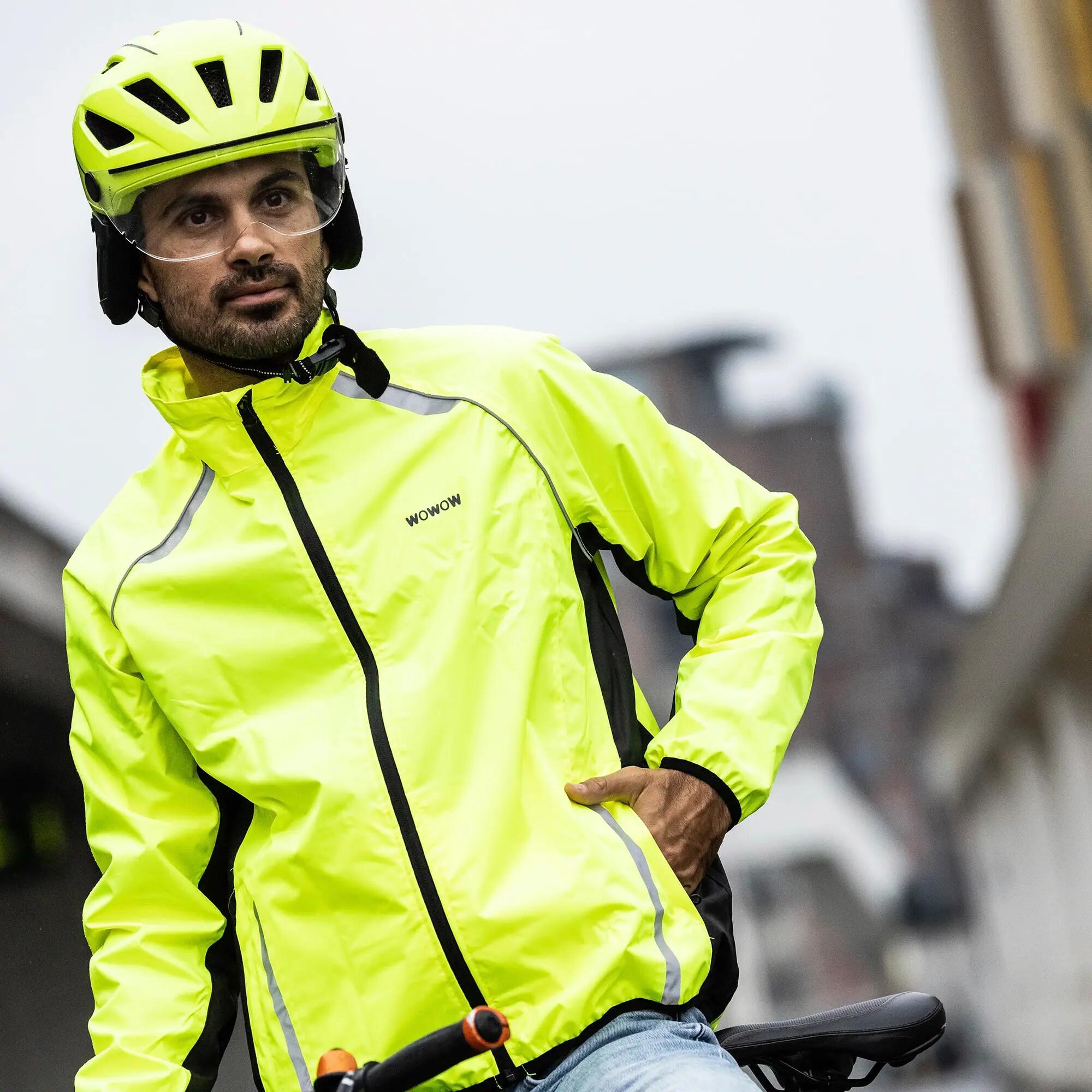 WOWOW - Veste Cyclisme Imperméable Coupe-Vent Haute Visibilité Homme Femme 4/6