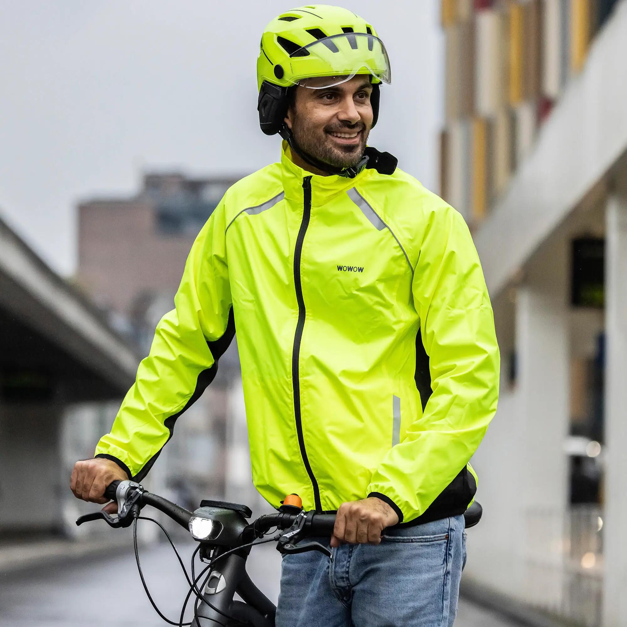 WOWOW - Veste Cyclisme Imperméable Coupe-Vent Haute Visibilité Homme Femme 3/6