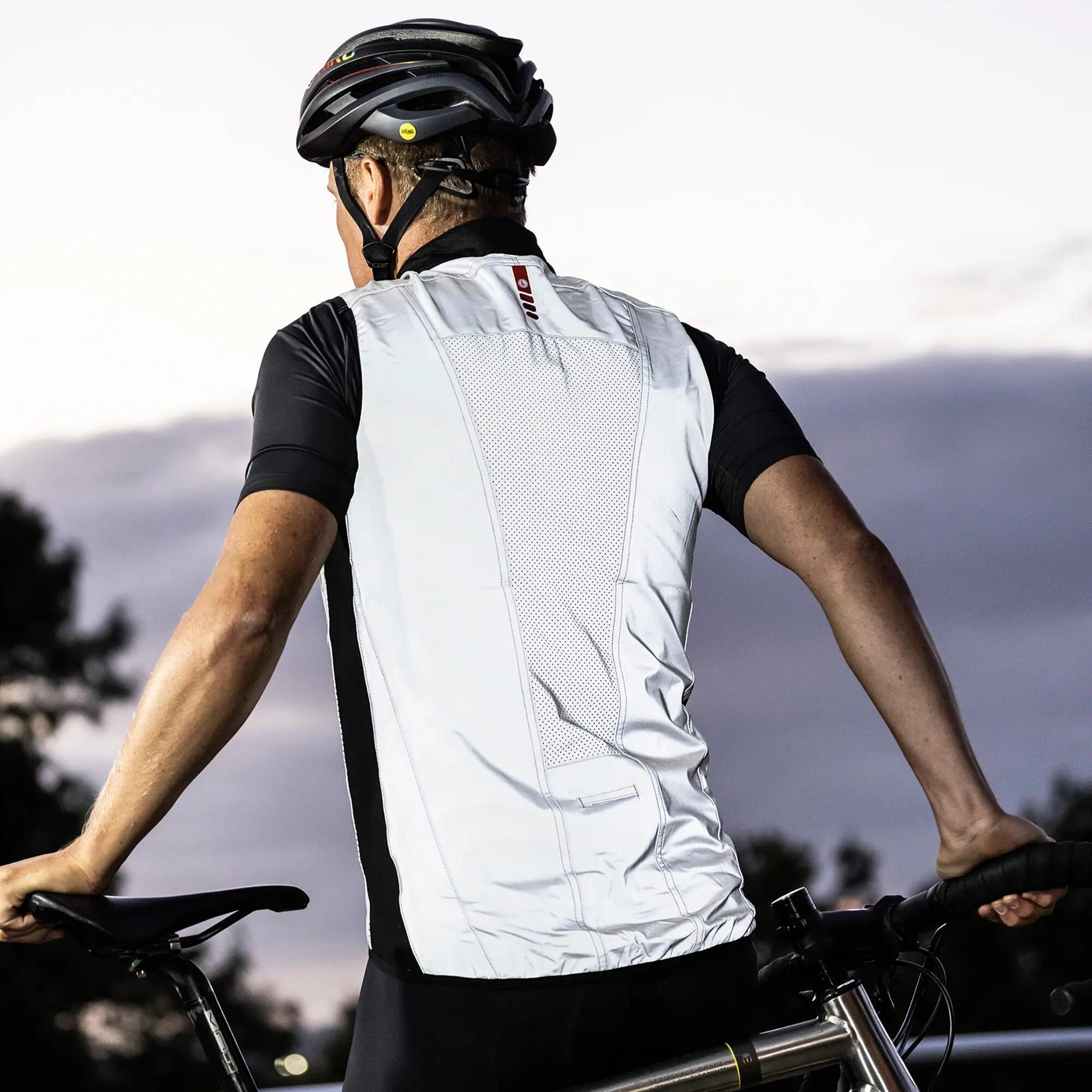 WOWOW - Gilet Cyclisme Entièrement Réfléchissant Coupe-Vent Déperlant 4/5