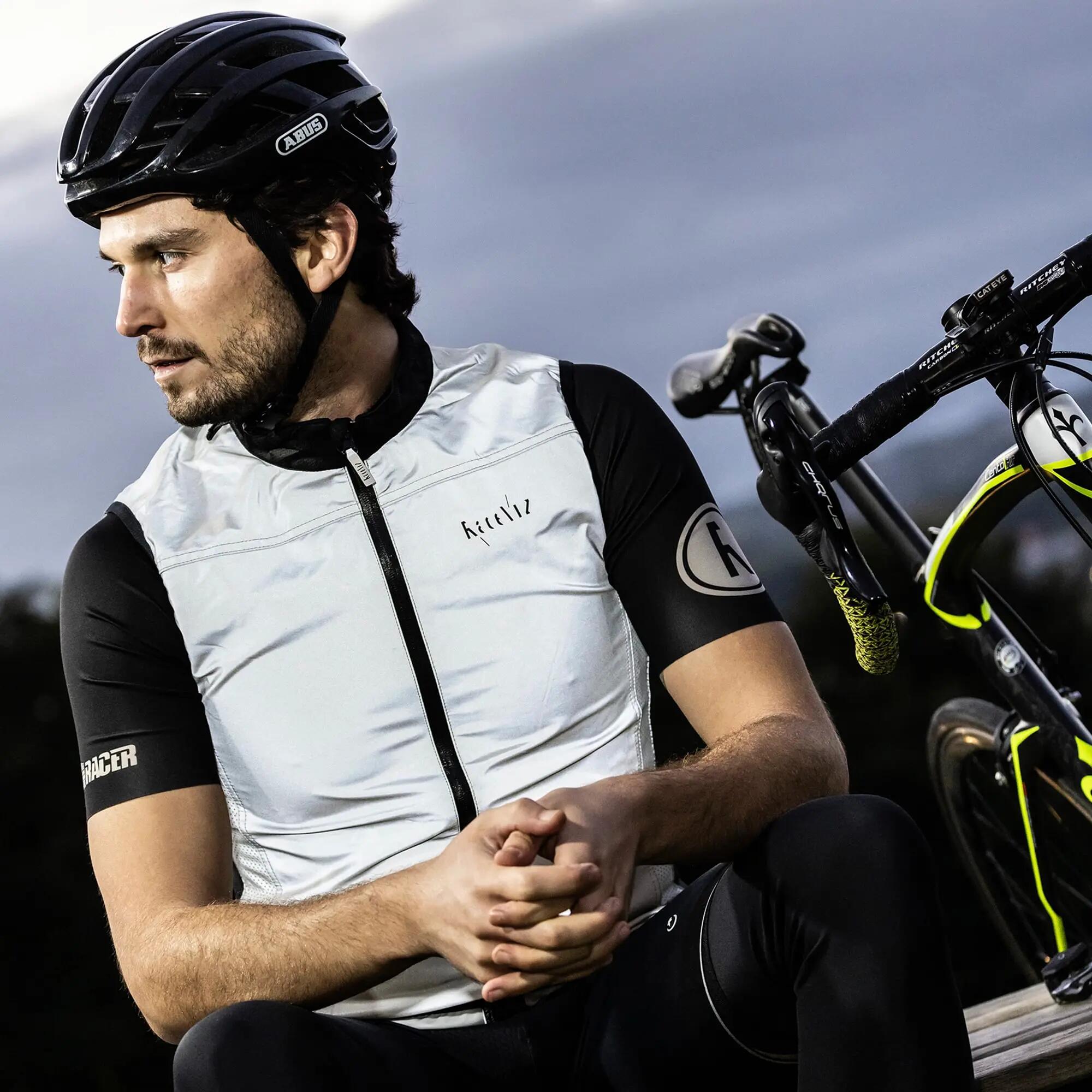 WOWOW - Gilet Cyclisme Entièrement Réfléchissant Coupe-Vent Déperlant 3/5