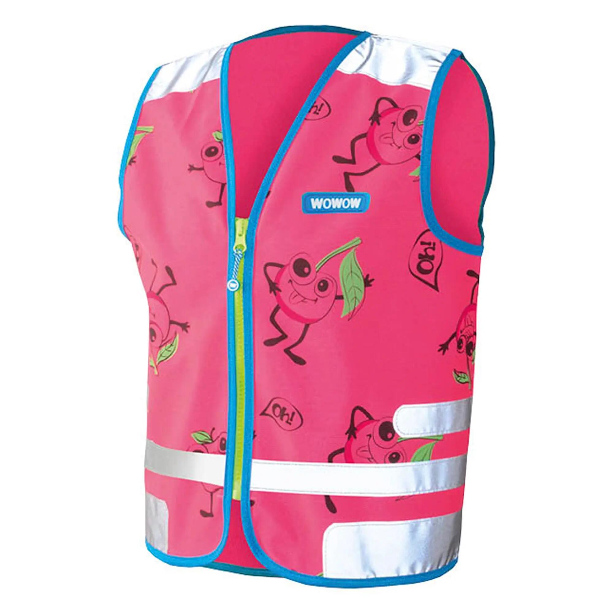 WOWOW - Comic Veggie Kinder Rosa Warnschutz Reflektierende Outdoorweste 1/5