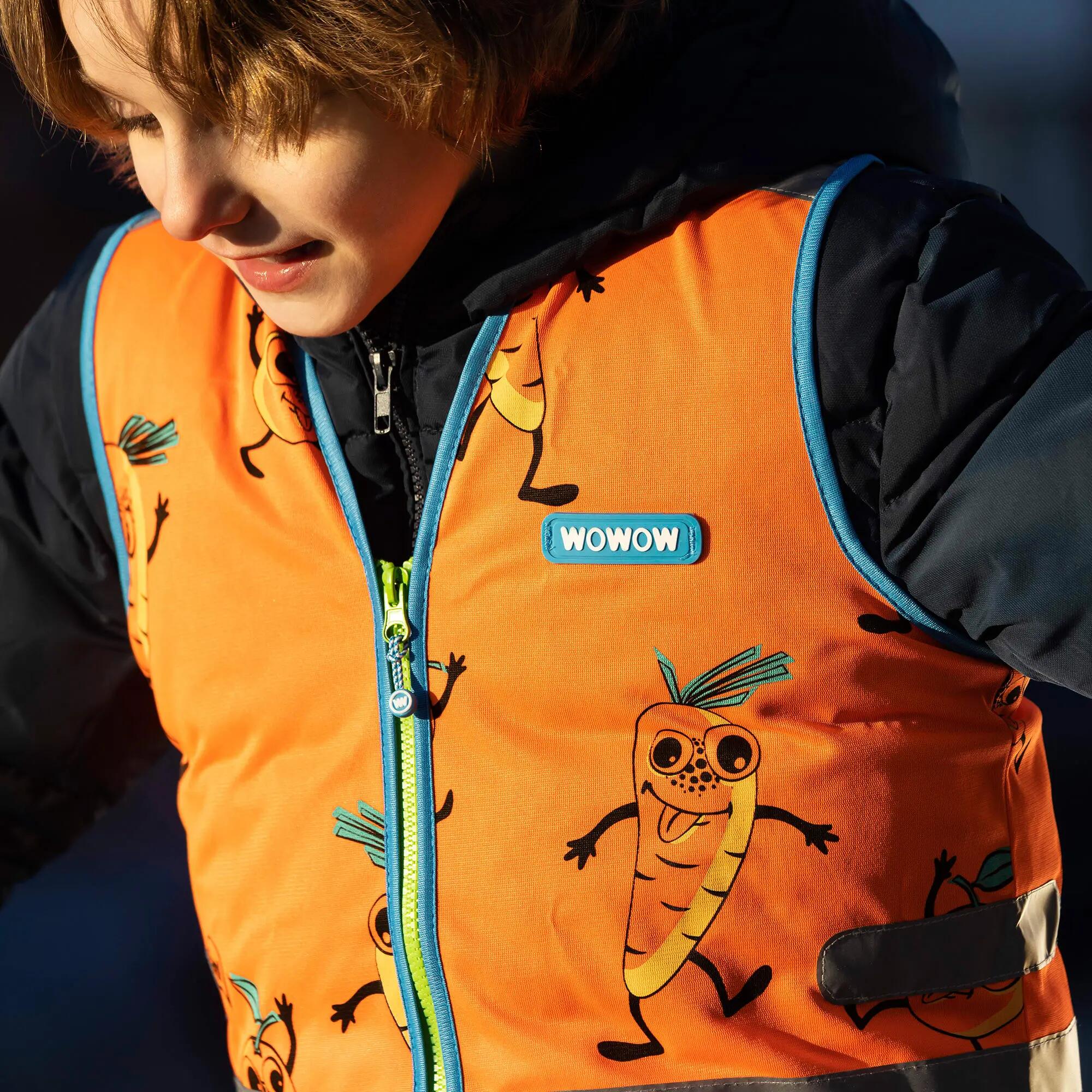 WOWOW - Gilet Enfant Comic Veggie Orange Réfléchissant Haute Visibilité 4/5