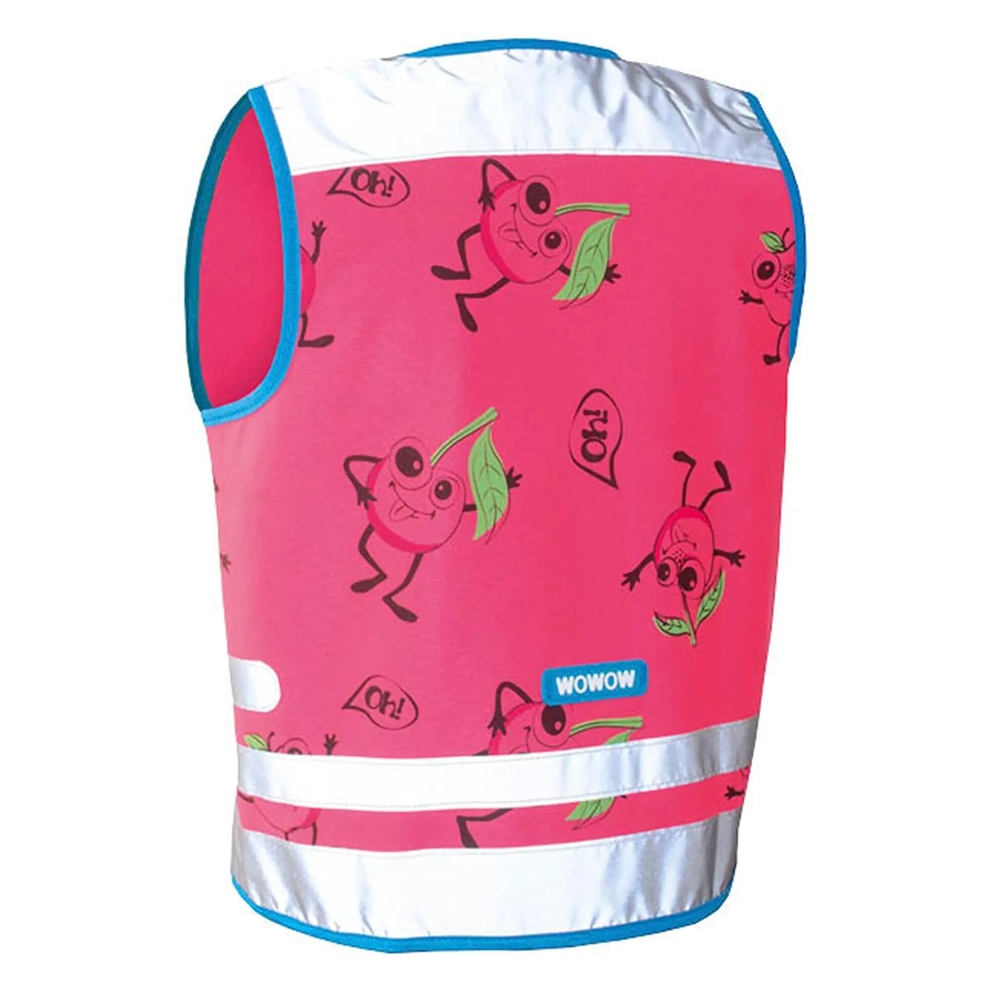 WOWOW - Comic Veggie Kinder Rosa Warnschutz Reflektierende Outdoorweste 2/5