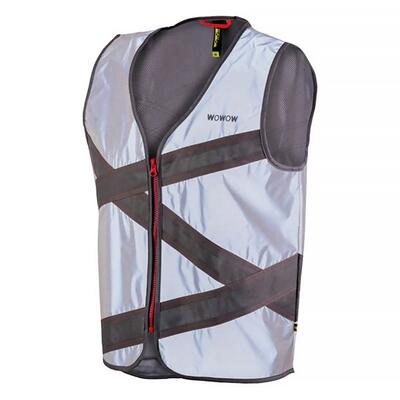 Wowow - heren dames crossroad rood grijs reflecterend hi-vis fietsvest