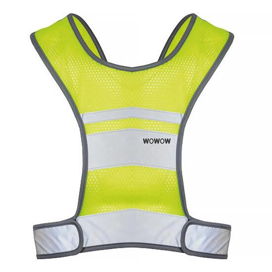 WOWOW - Gilet Course Jaune Réfléchissant Haute Visibilité avec Mesh