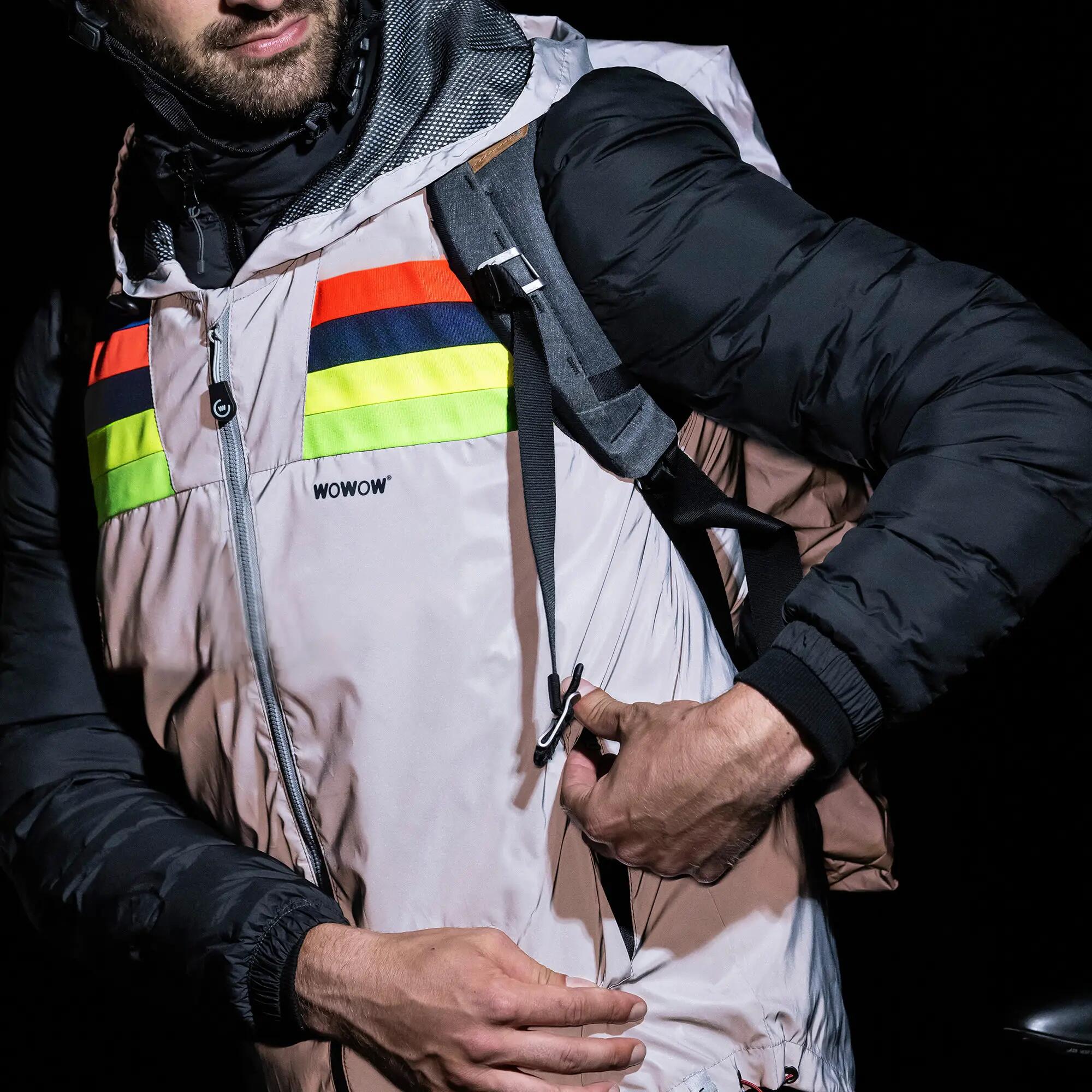 WOWOW - Veste Cyclisme Sport Haute Visibilité Entièrement Réfléchissante 5/5