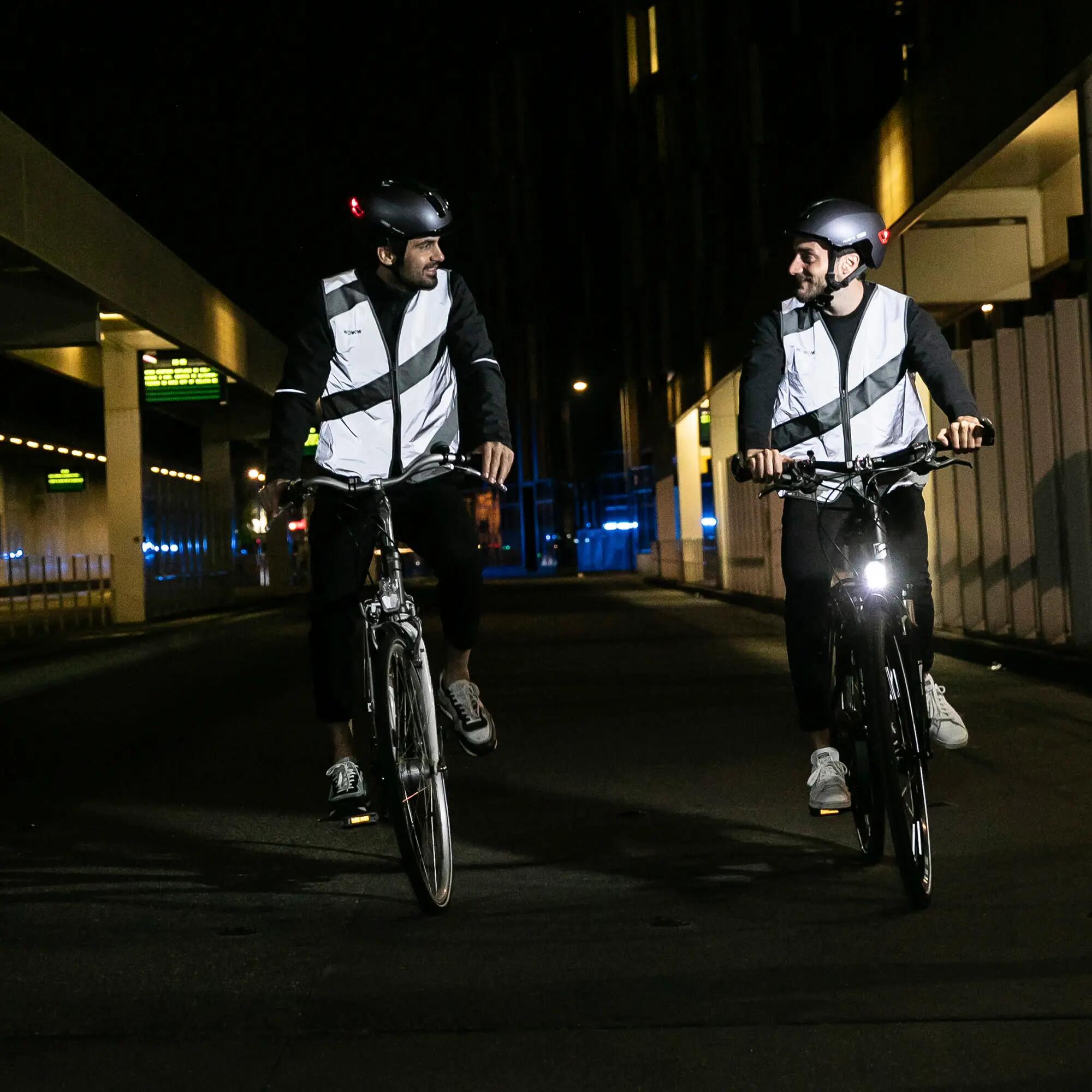 WOWOW - Gilet Vélo Roadie Jaune Entièrement Réfléchissant Haute Visibilité 4/5