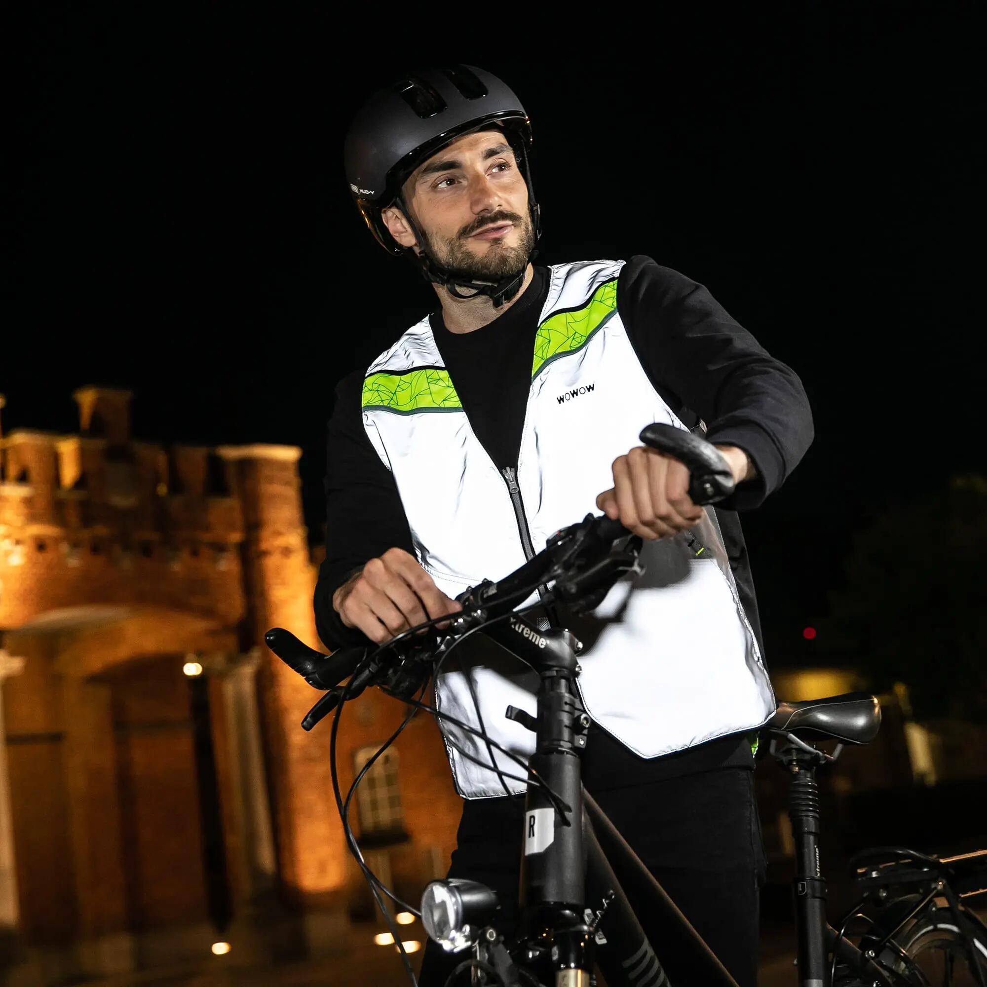 WOWOW - Copenhagen Herren Damen Gelbe Reflektierende Fahrradweste 3/5